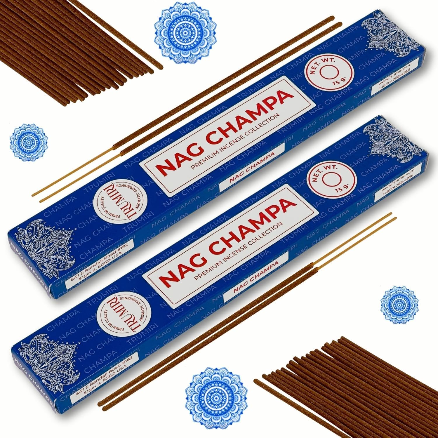 TRUMIRI Nag Champa Incense Sticks - 30 Sticks Dual Pack
