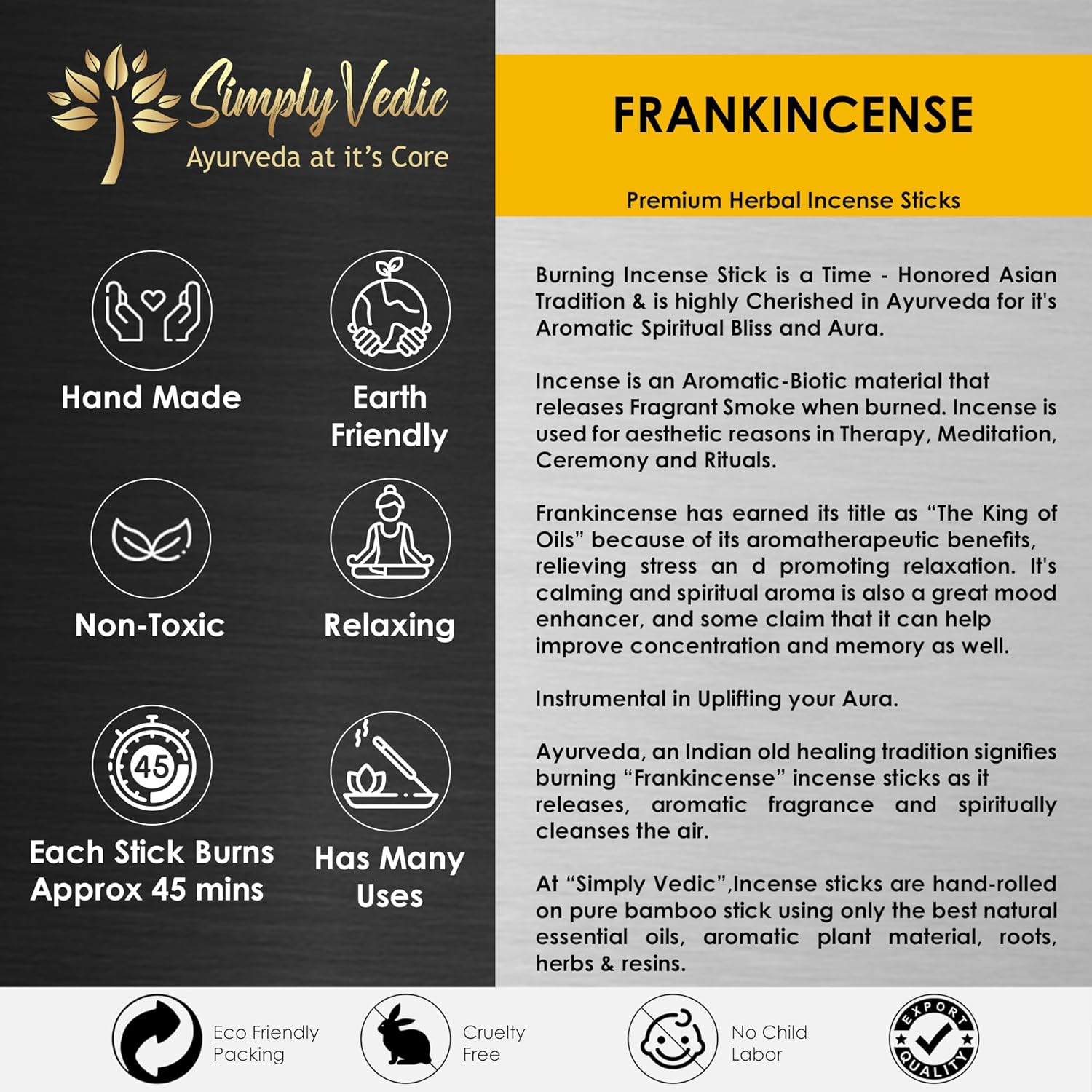 Frankincense Incense Sticks 250g with Holder