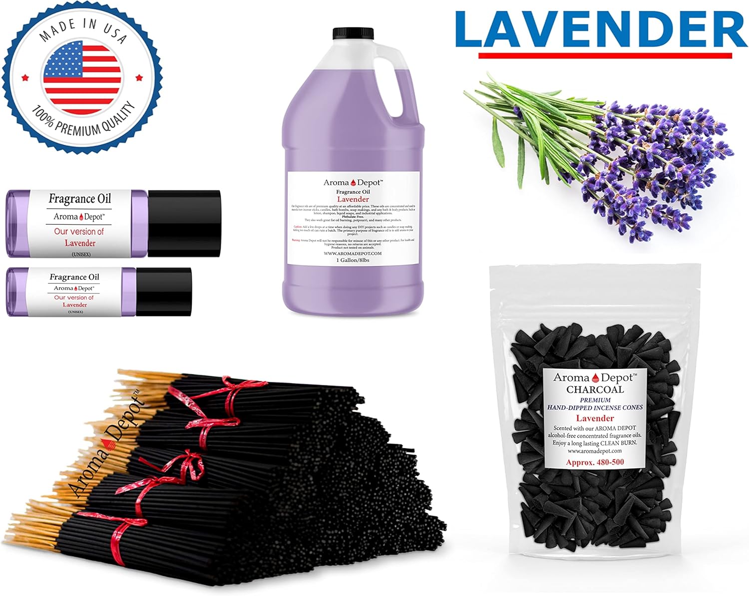 1 Inch Lavender Incense Charcoal Cones 85-100 Pack