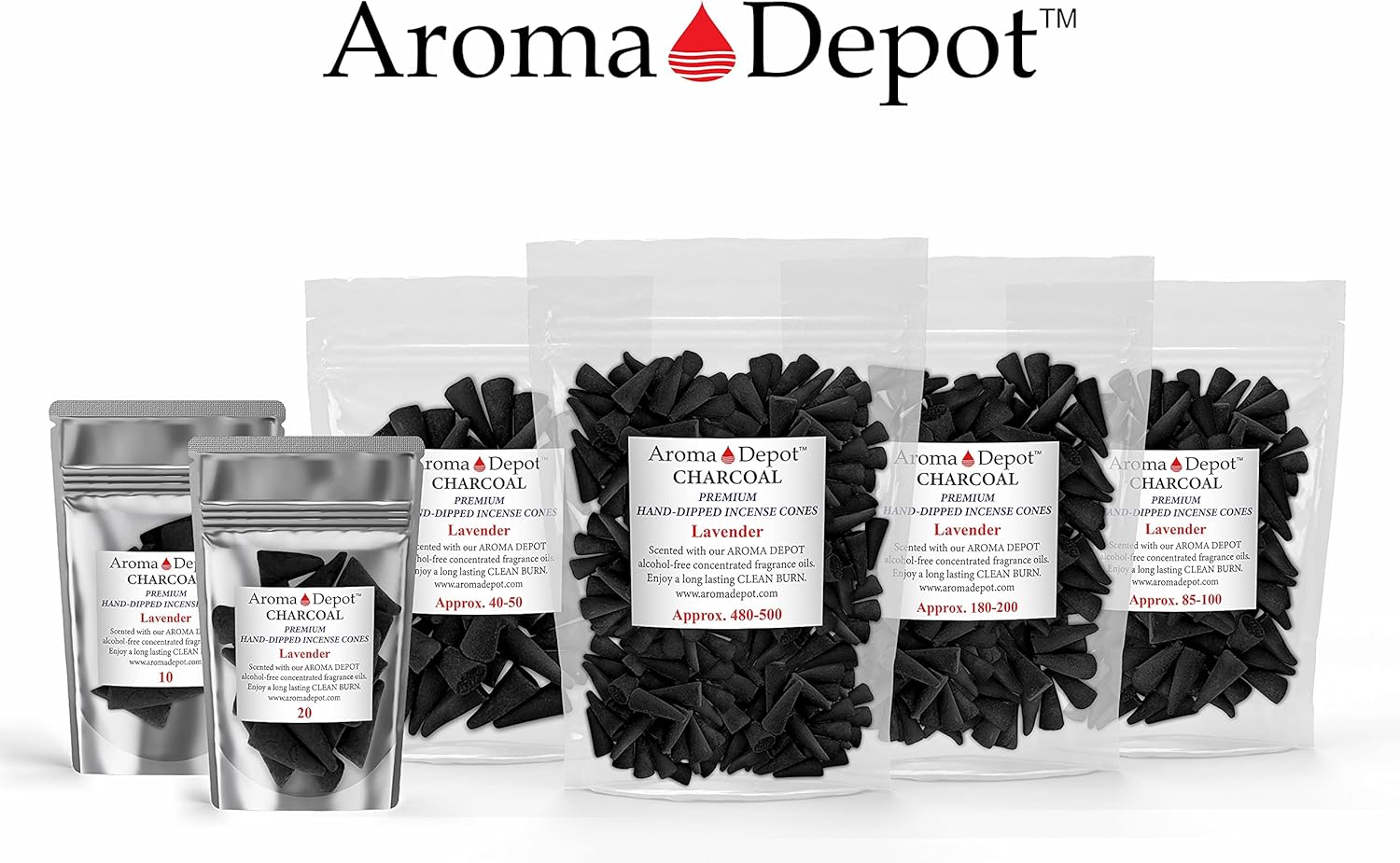 1 Inch Lavender Incense Charcoal Cones 85-100 Pack