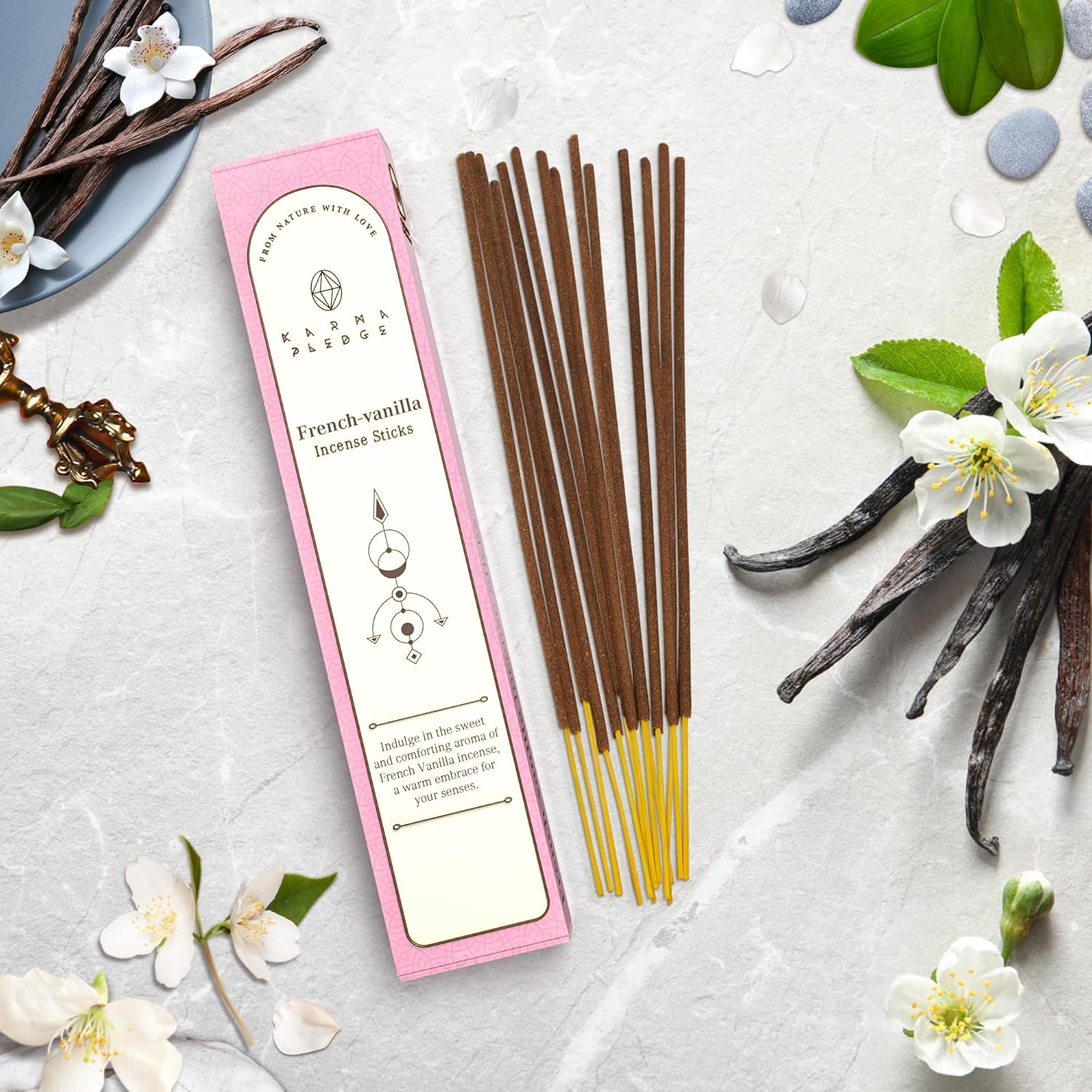 French Vanilla Incense Sticks 40pcs Hand Dipped Natural Burn