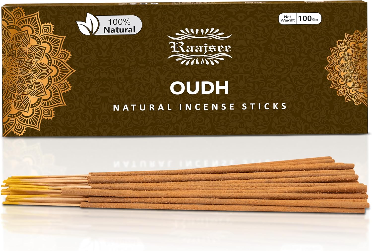 Pure Oud Agarwood Incense Sticks 100gm Pack Handmade Natural