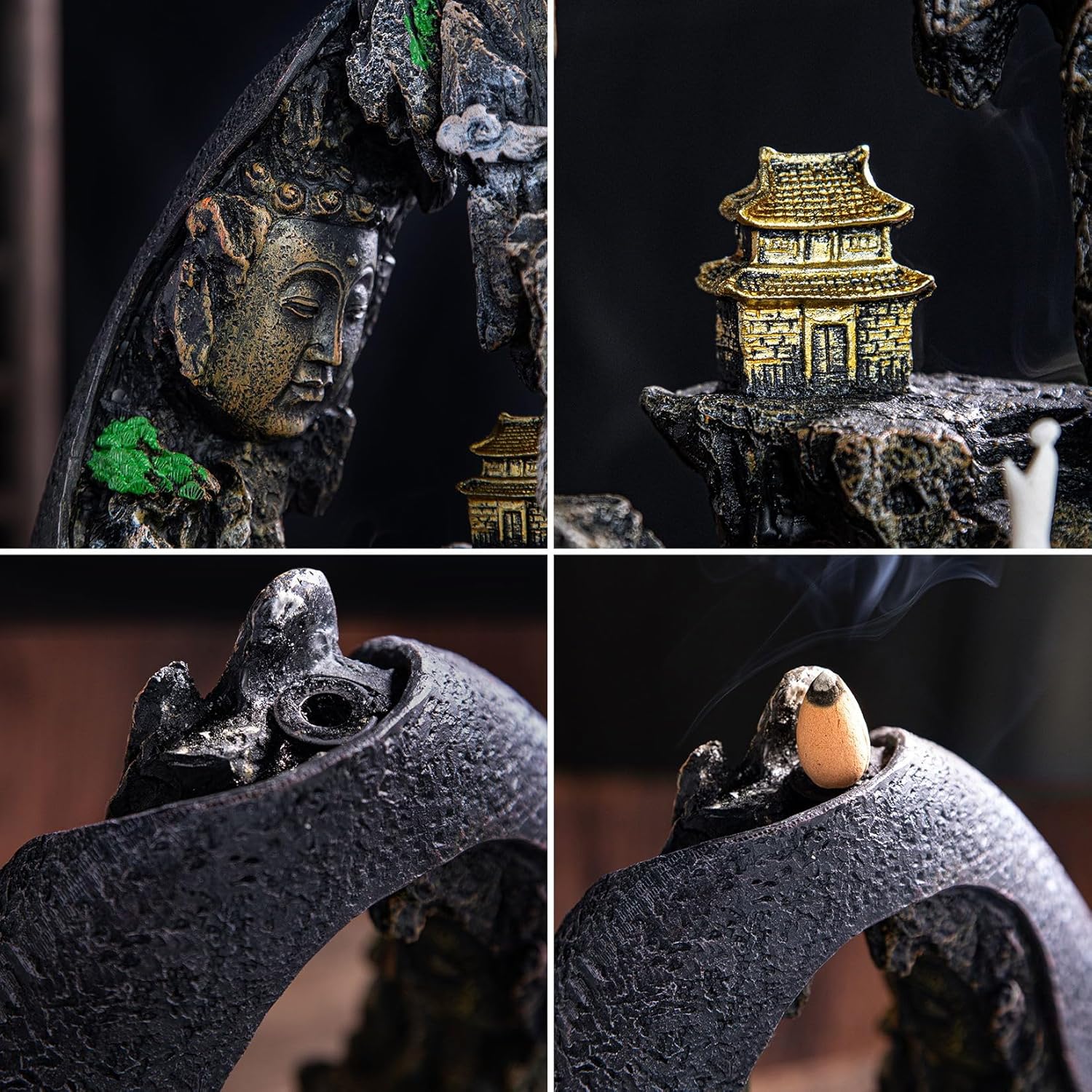 Mountain Waterfall Incense Burner with 50 Cones