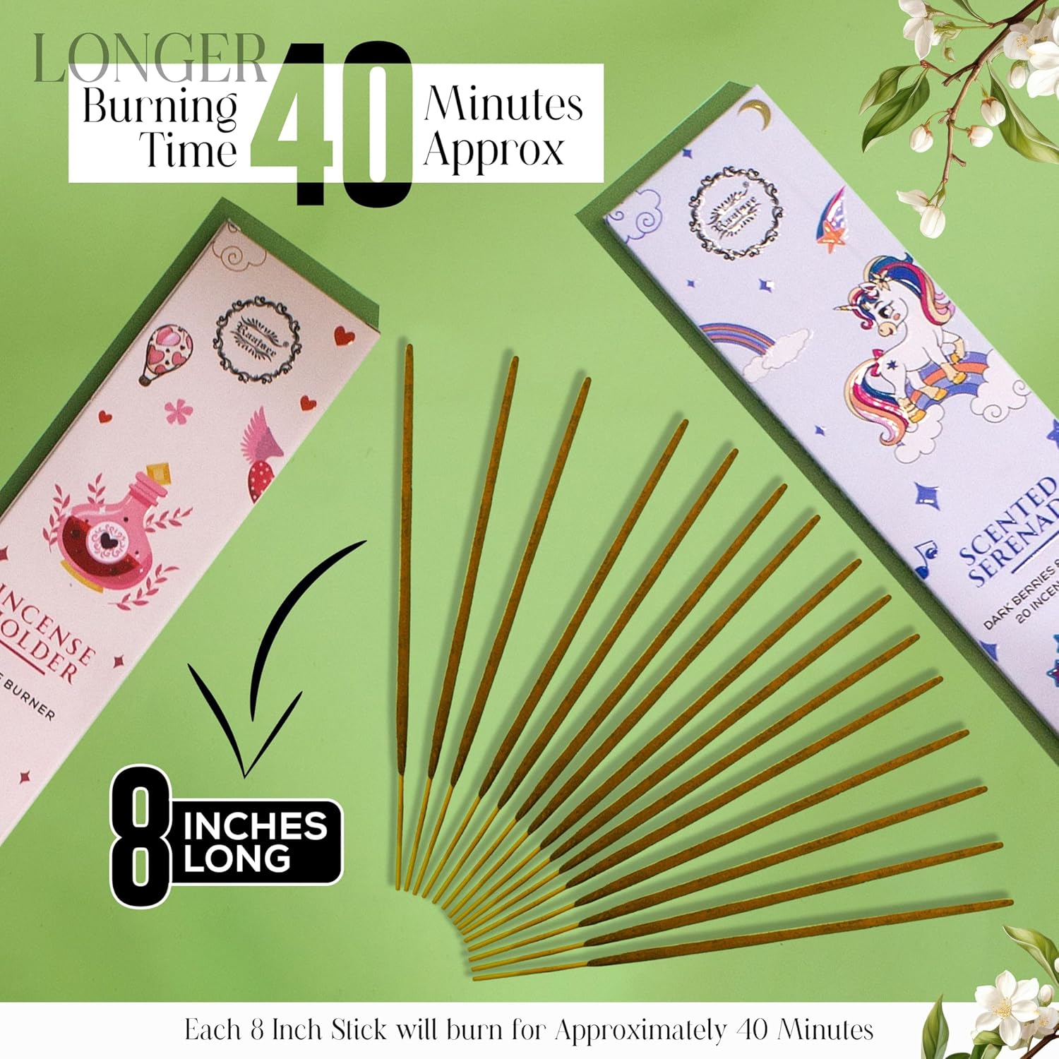 Raajsee Natural Incense Sticks Variety Pack - 120 Sticks 6 Scents Organic Non Toxic Boho Gift Set