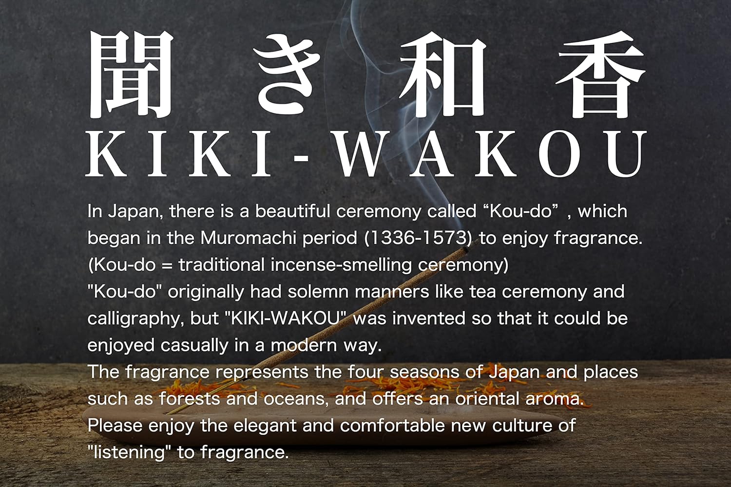 Kiki-WAKOU Japanese Handmade Incense Kyoto 10 Sticks Ocean Fragrance