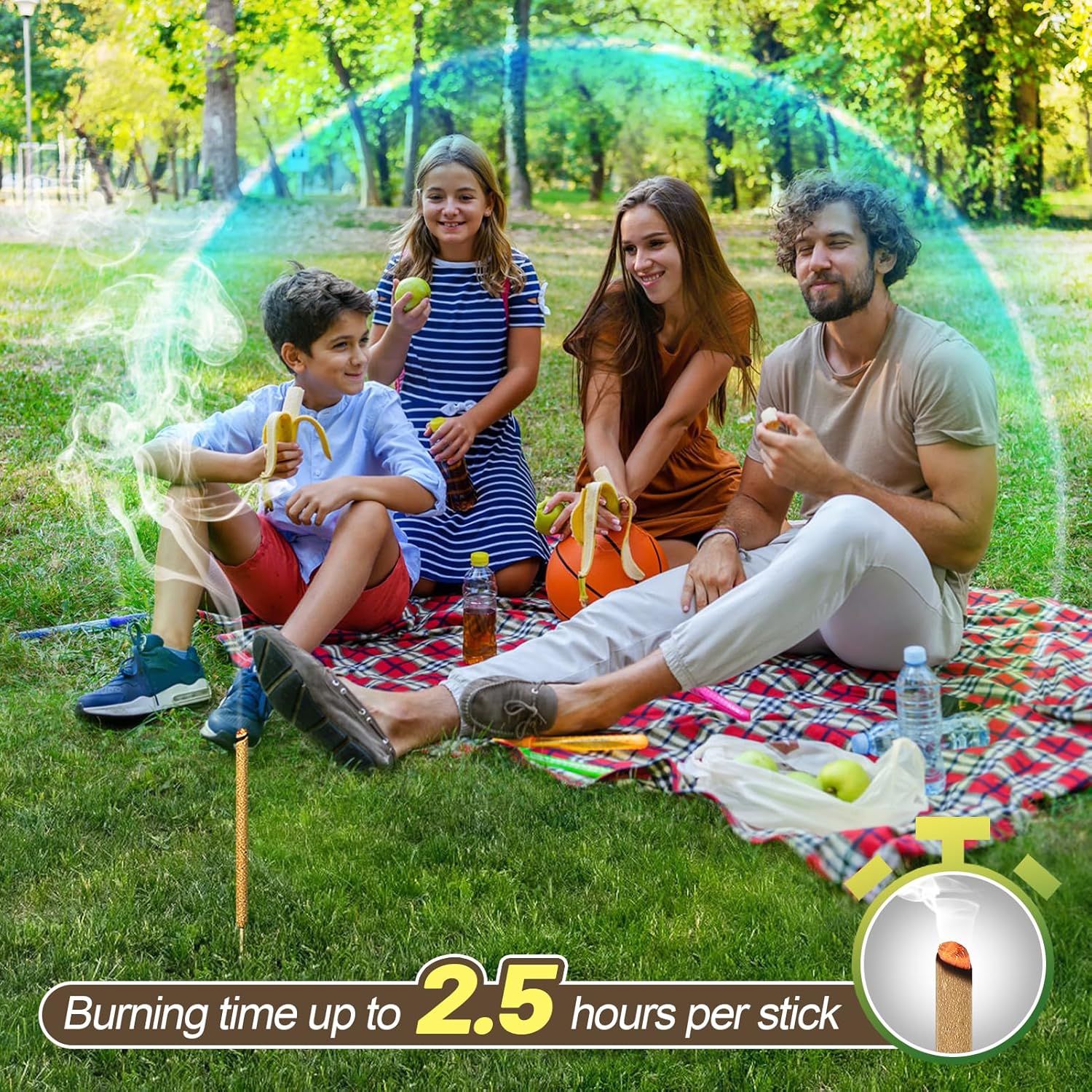 24 Pcs Citronella Incense Sticks with Holder for Outdoor Use