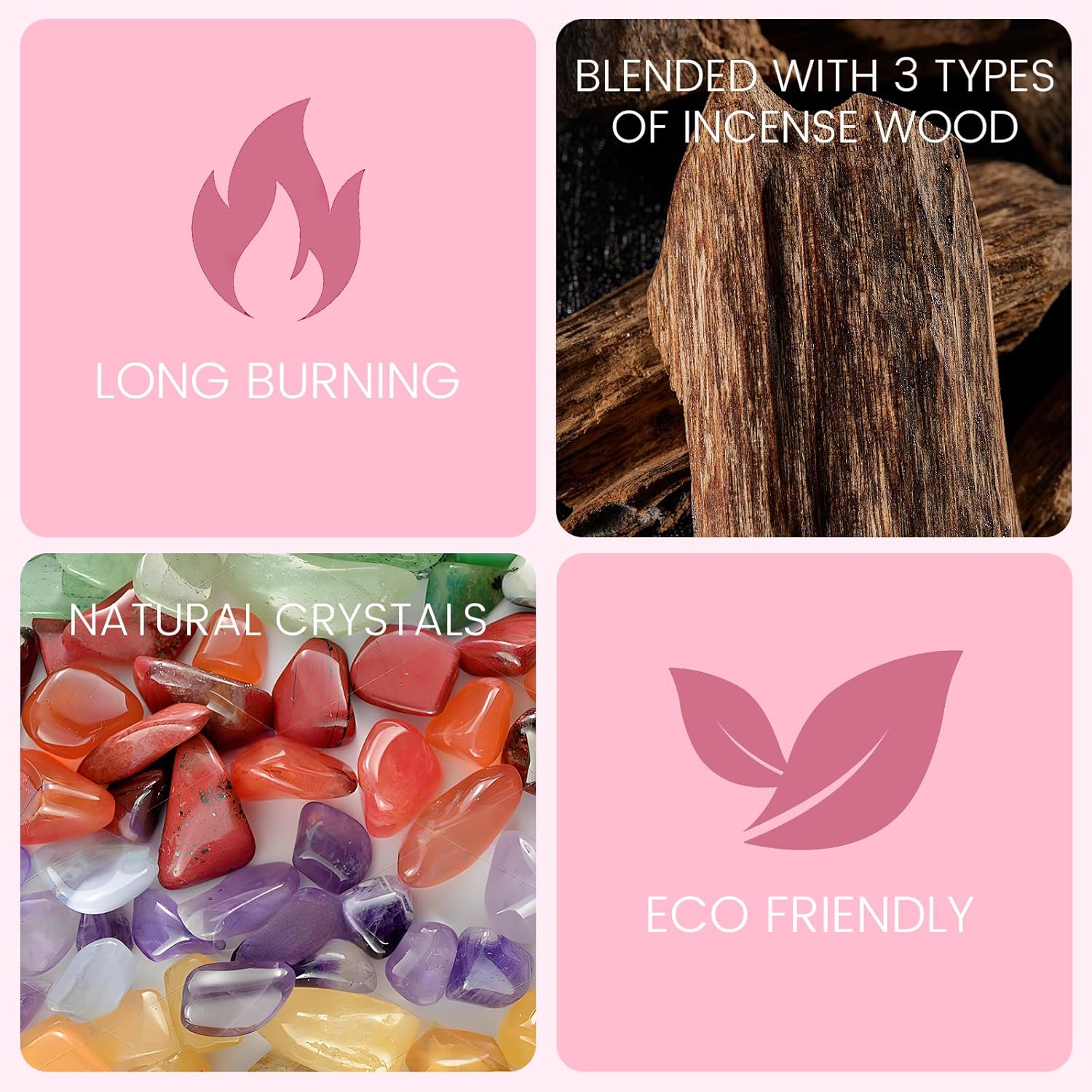 Joytezz Love Attraction Incense Stick Set with Rose Quartz Holder