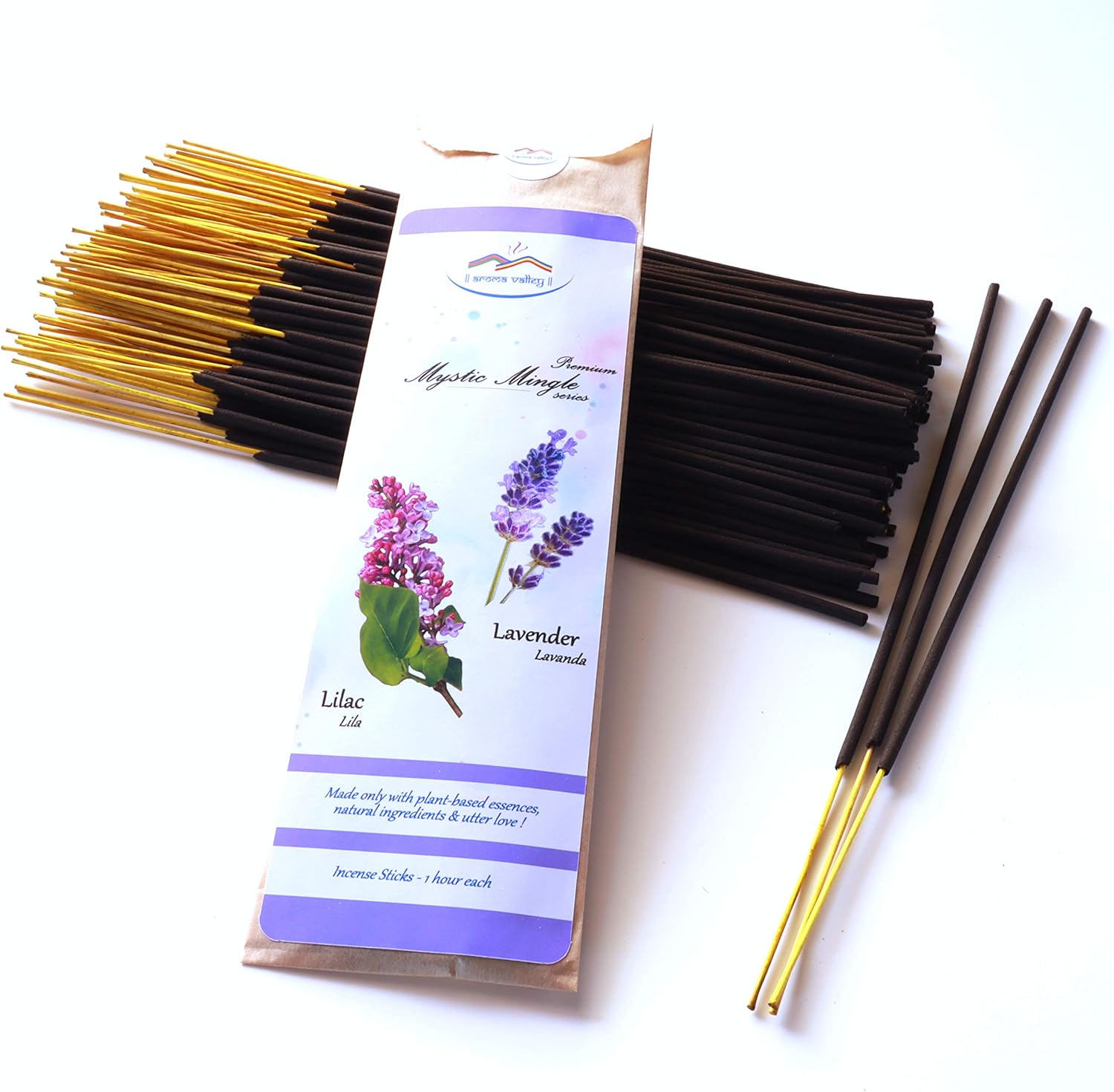 Lavender Lilac Natural Incense Sticks - 75 Grams - 50 Sticks