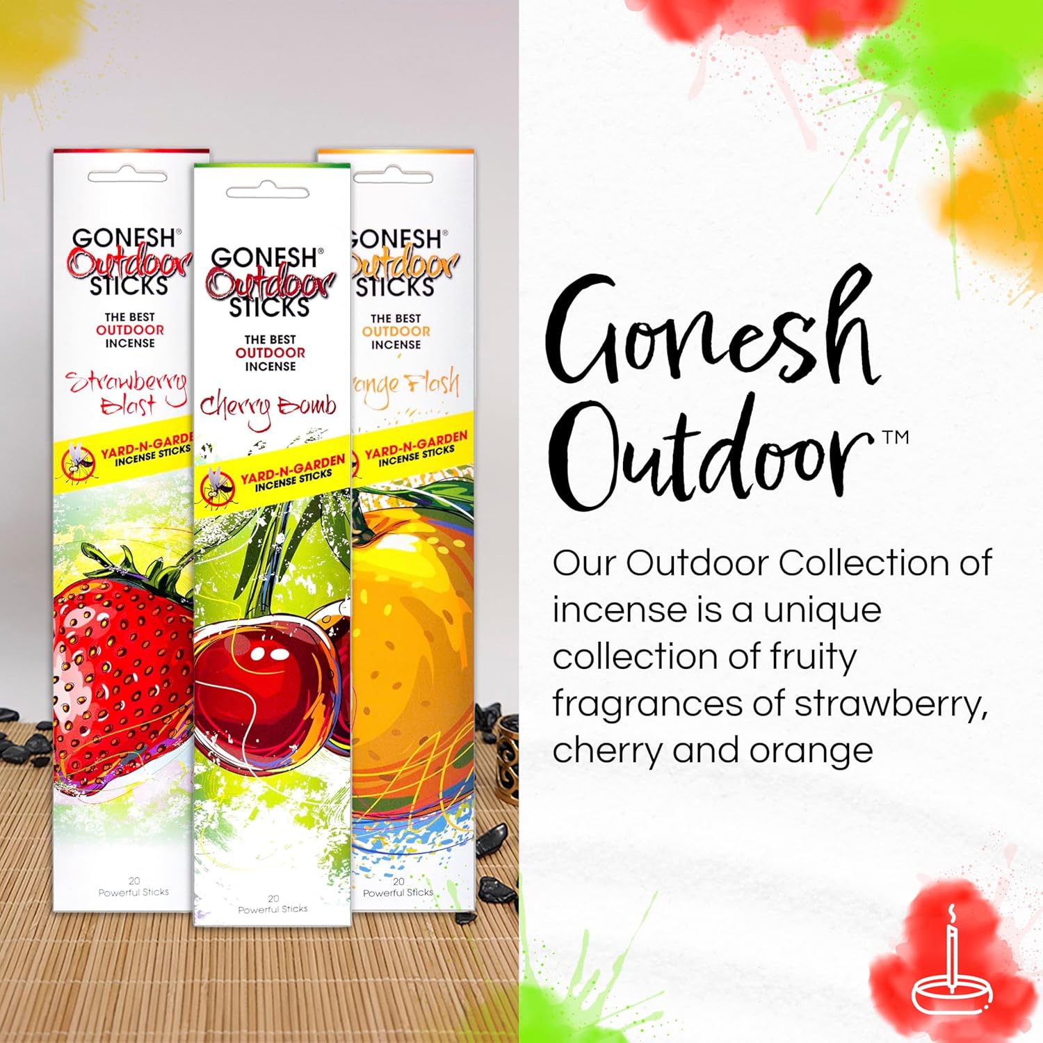 Gonesh Outdoor Incense Sticks Variety Pack