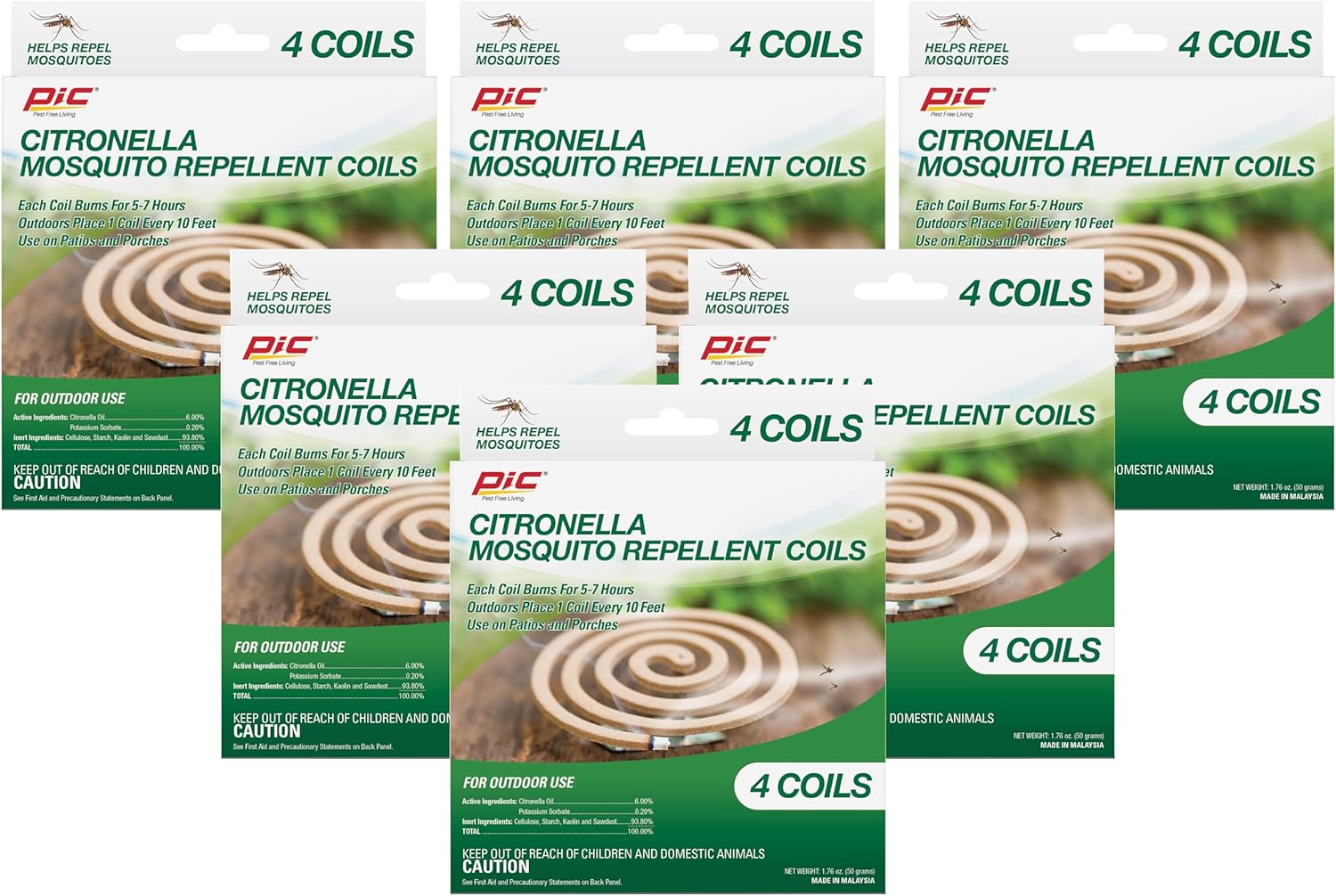 PIC Citronella Coils 6 Pack 24 Total