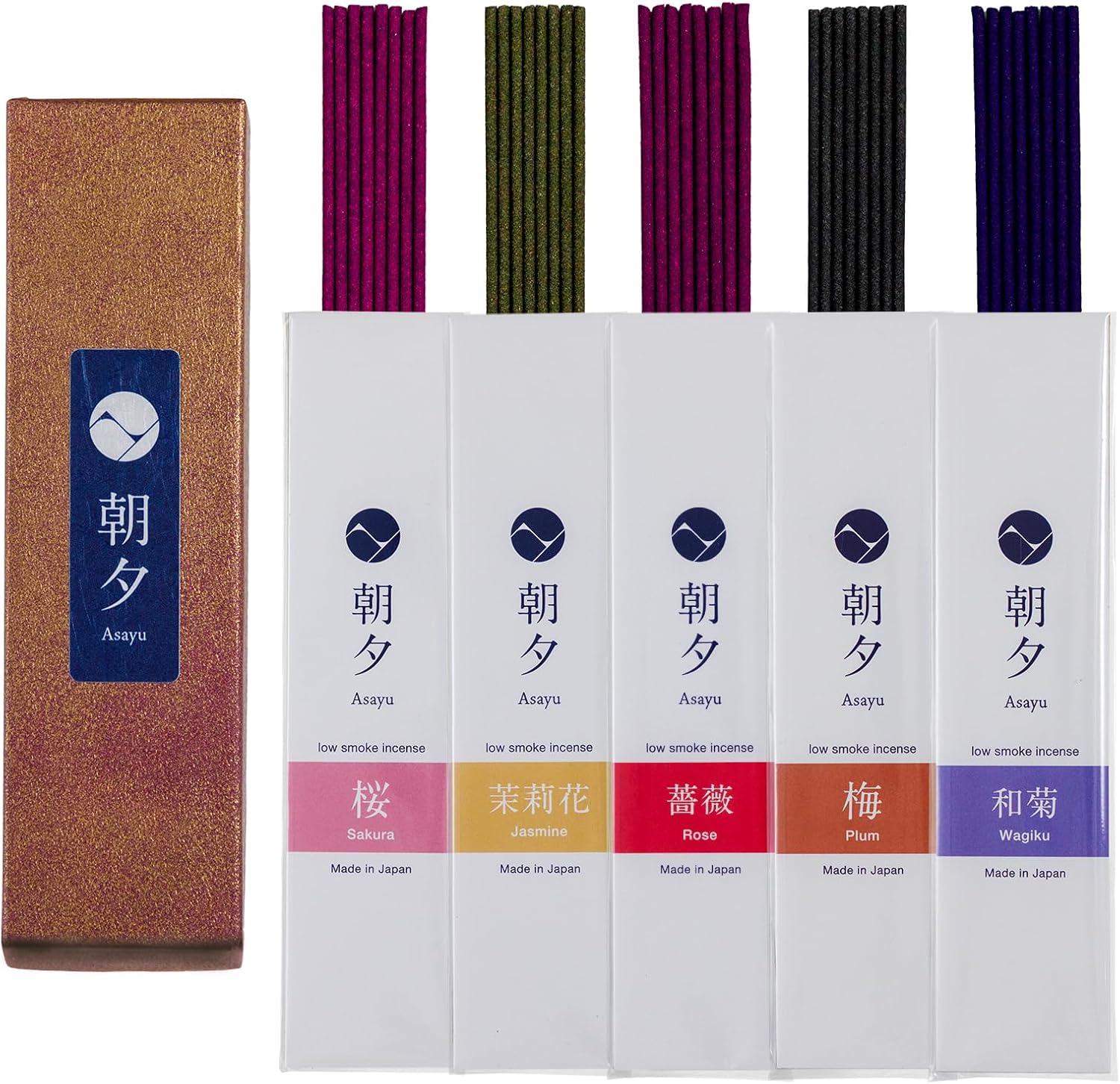 Asayu Japan Incense Sticks Assortment 5 Floral Fragrances 20g