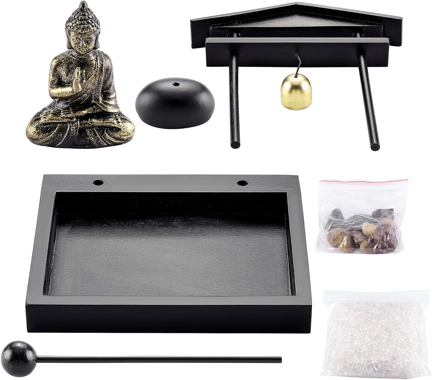 Jovivi Zen Garden Set with Buddha Statue and Incense Holder