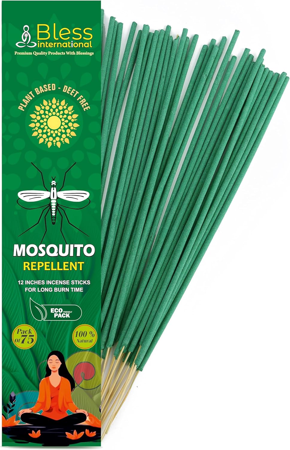 Bless International Mosquito Repellent Incense Sticks 75 PCS