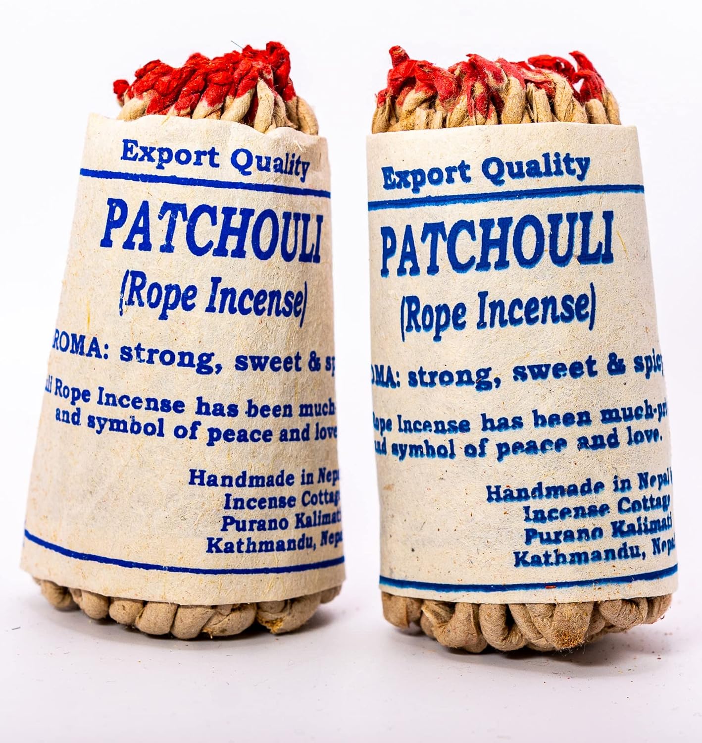 Patchouli Tibetan Organic Handmade Rope Incense - 2 Bundles 90 pcs 35 Inches