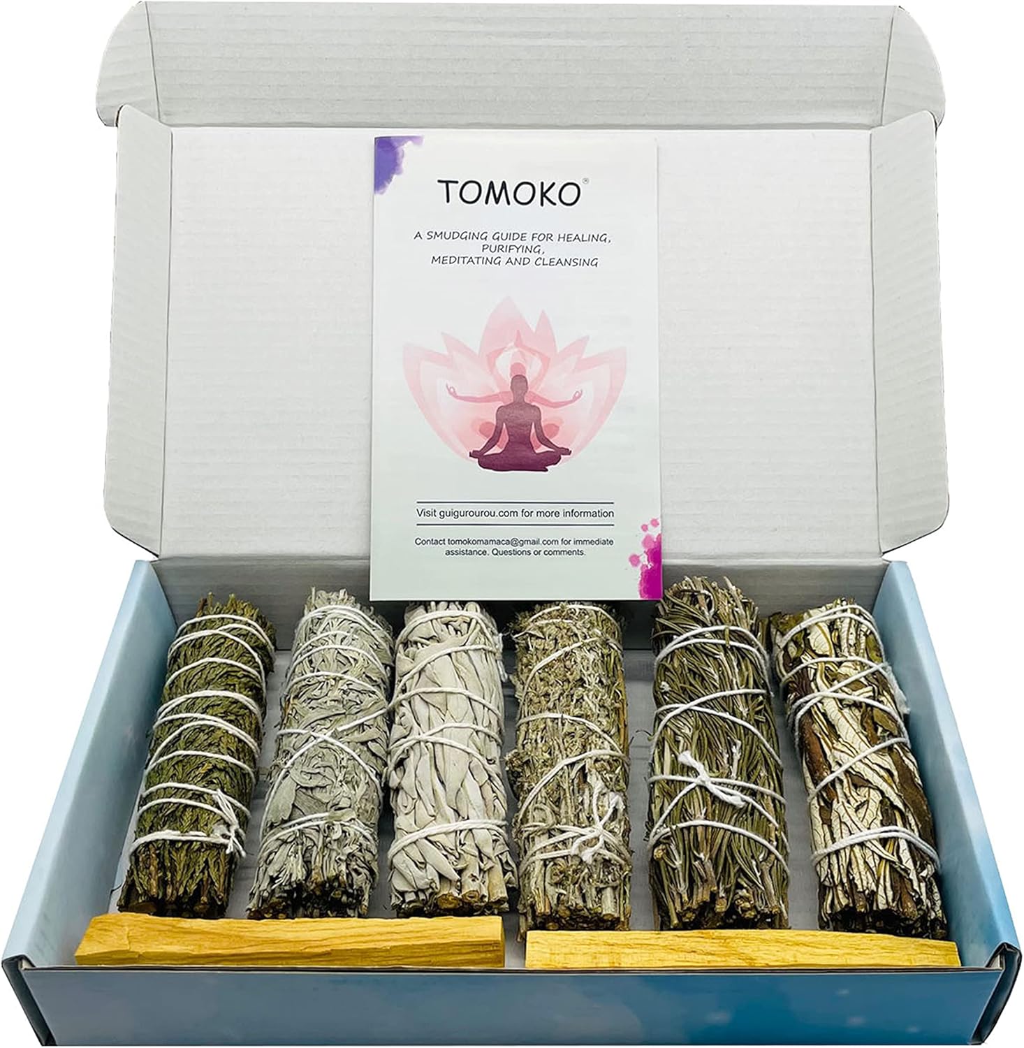 Smudge Stick Sample Kit - 6 Sticks Smudging Guide