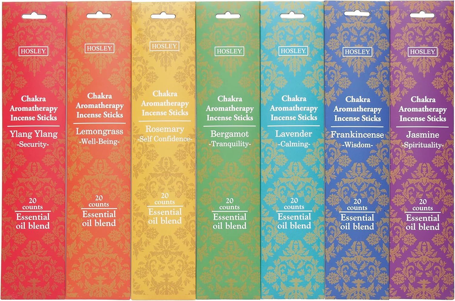 Hosley 140 Pack Assorted Incense Sticks with Wood Holder