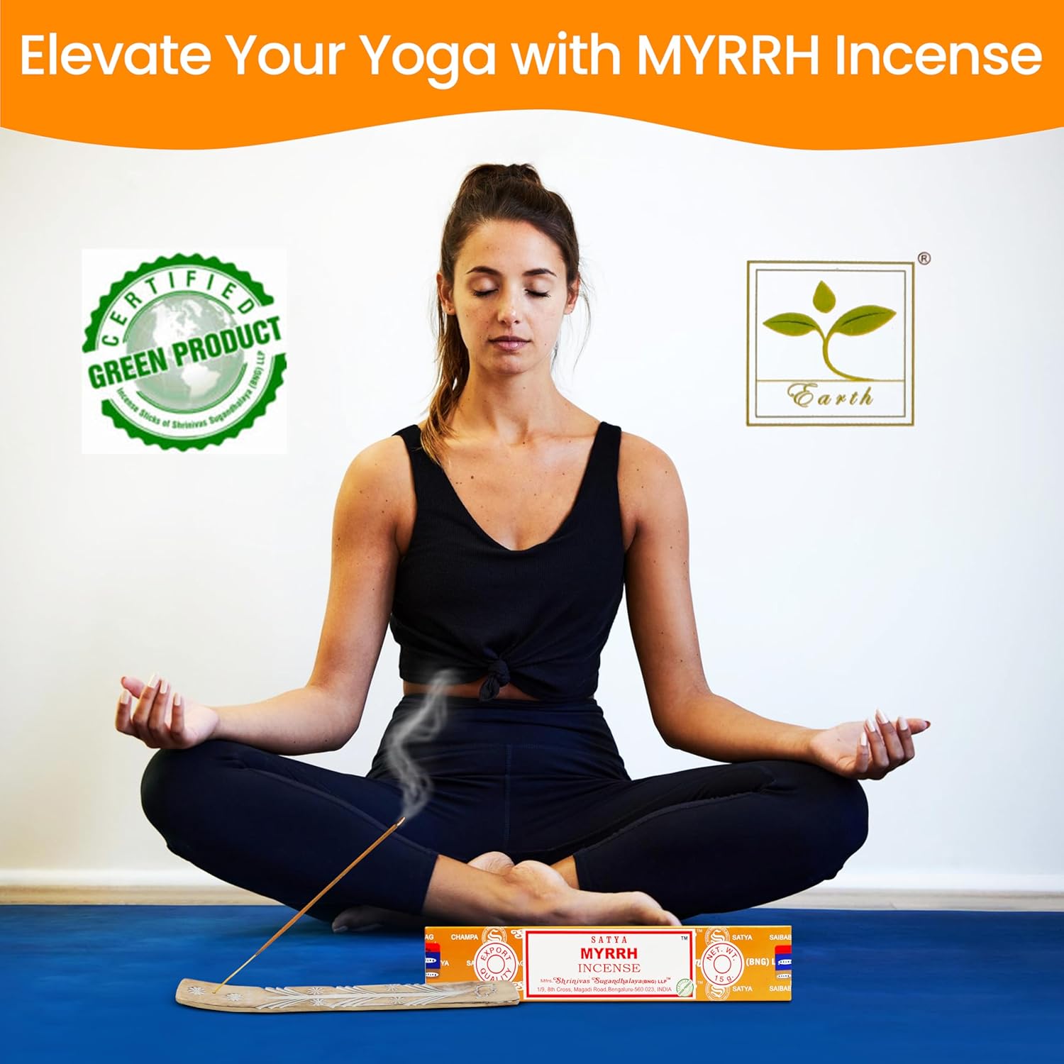 Satya Nagchampa Myrrh Incense Sticks 45 GMS with Raajsee Holder