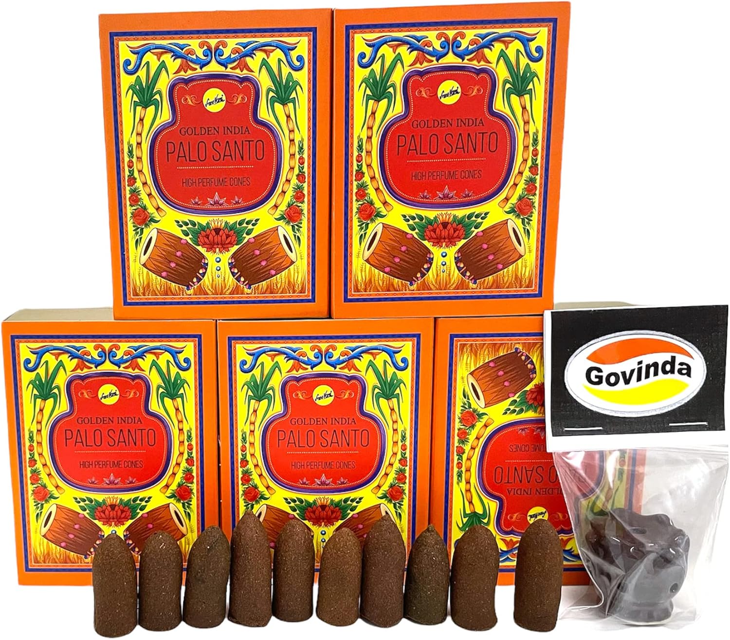 Govinda Palo Santo Sreevani Backflow Incense Cones 50 Pack