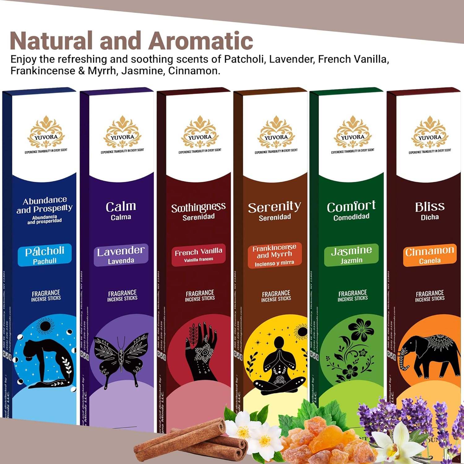 Yuvora Aromatic Incense Sticks Gift Set 120 Natural Non-Toxic