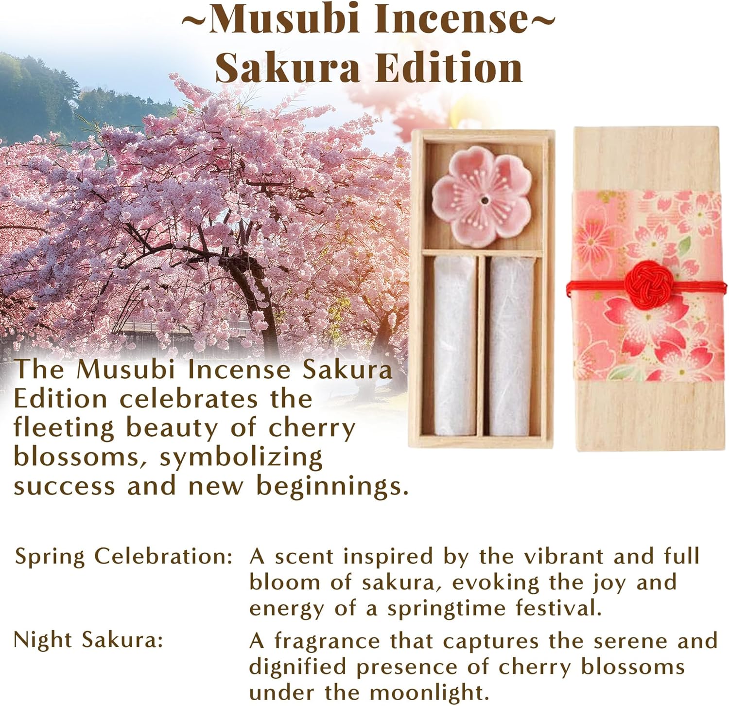 Hasegawa Japanese Sakura Incense Set 2 Varieties 30 Sticks