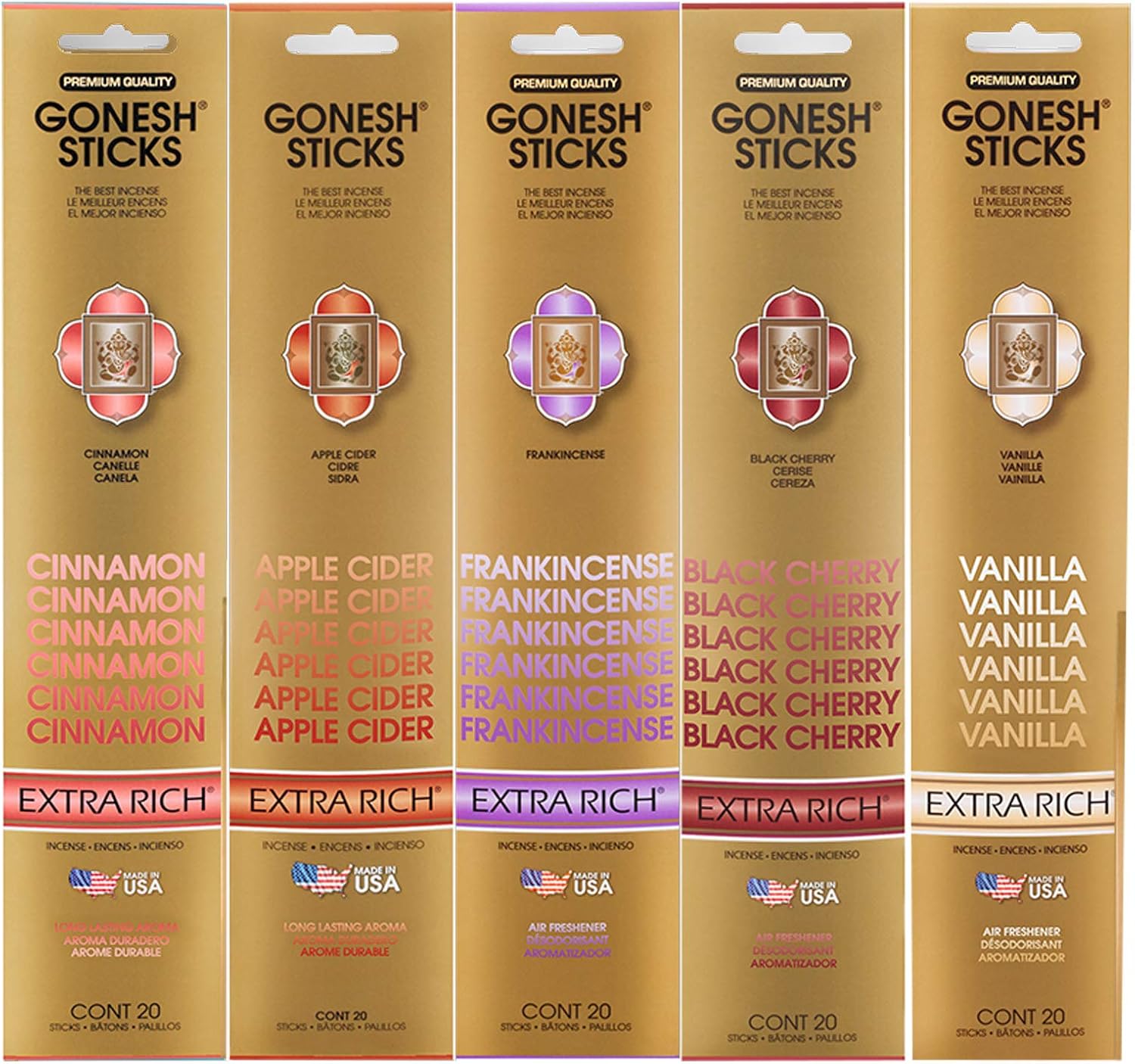 Gonesh Extra Rich Incense Variety Pack