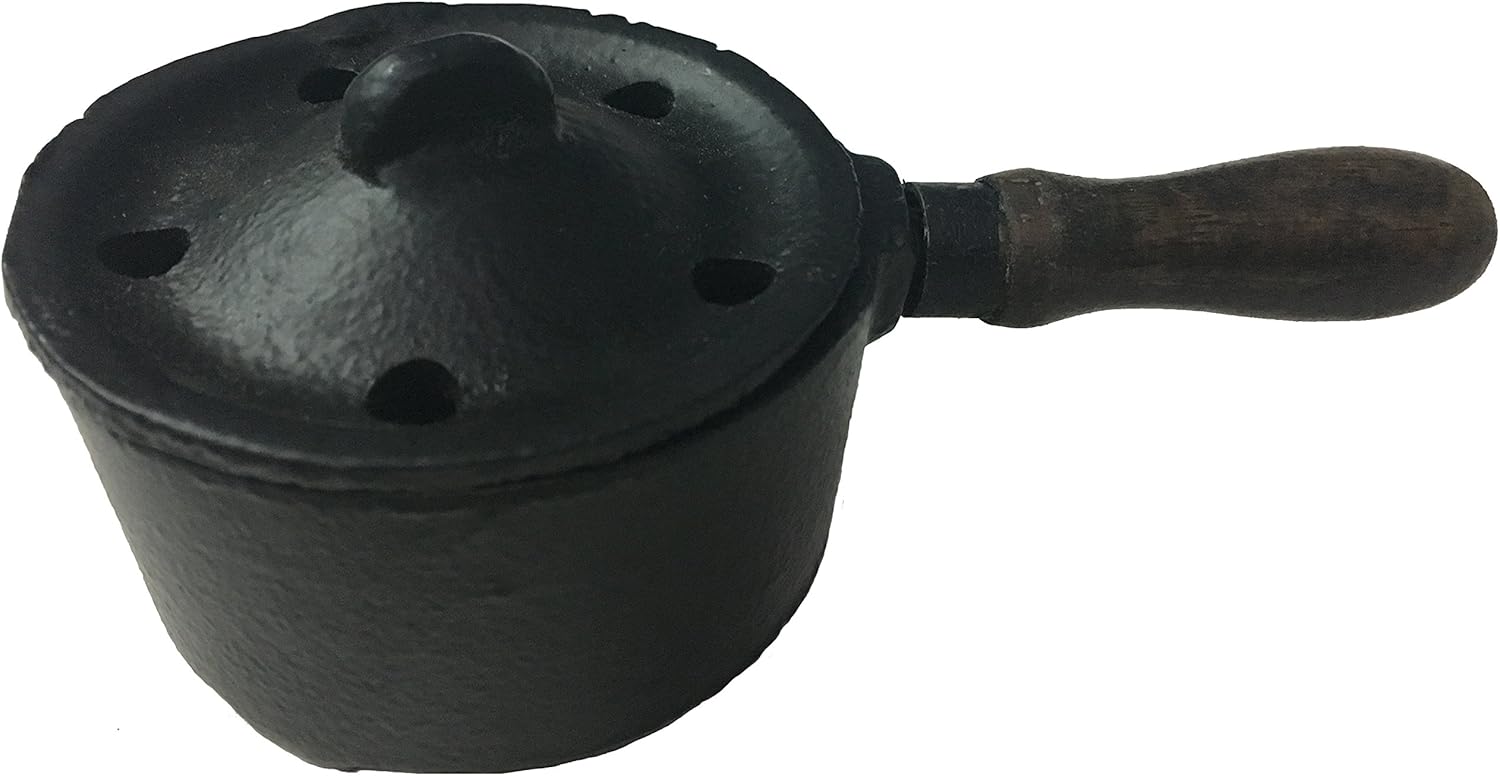 Vrinda Black Iron Incense Burner with Lid - Compact and Durable