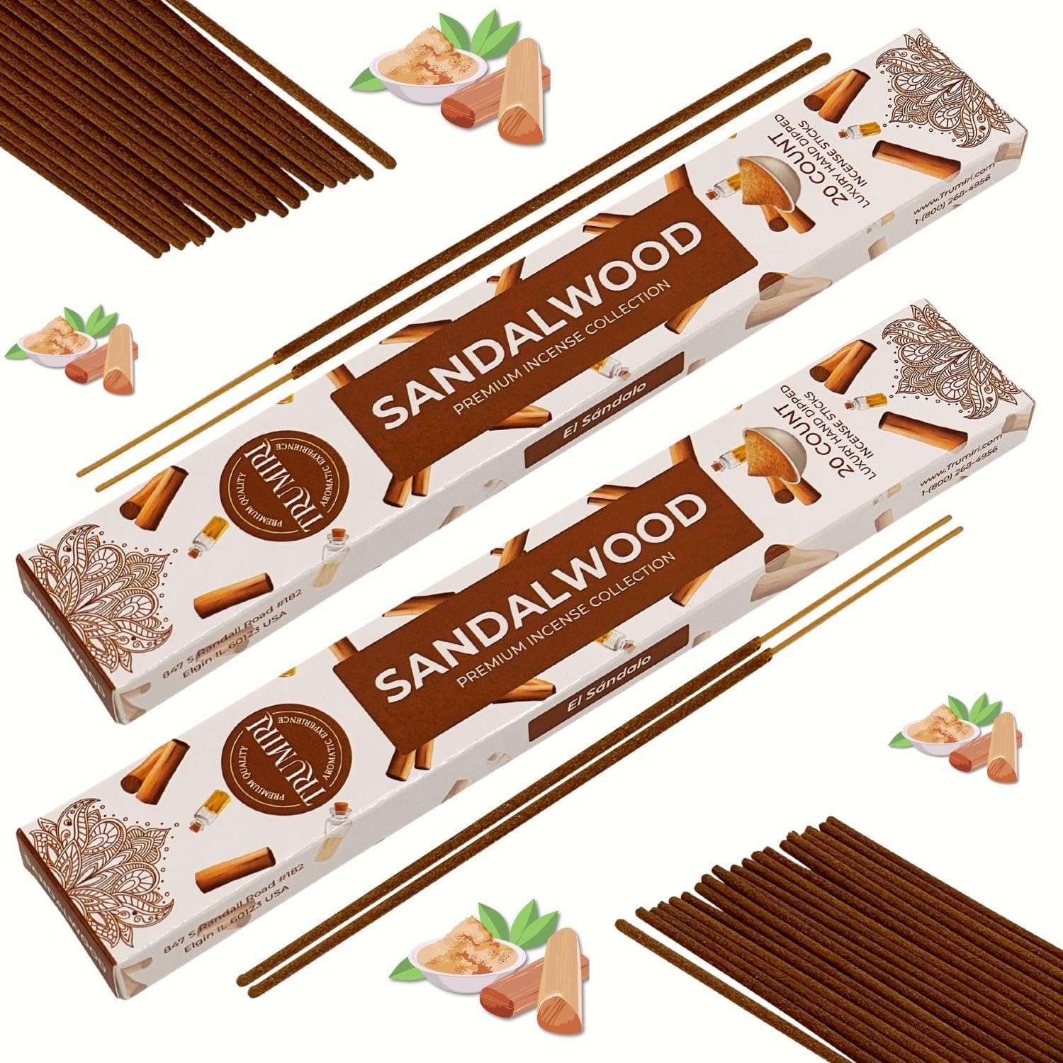 Sandalwood Incense Sticks - Dual Pack of 20