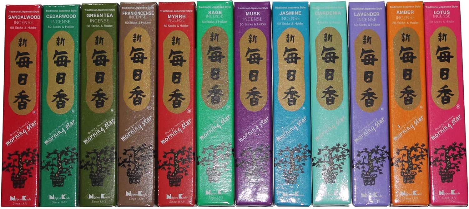 Morning Star Nippon Kodo Incense Set 12 Scents 600 Sticks