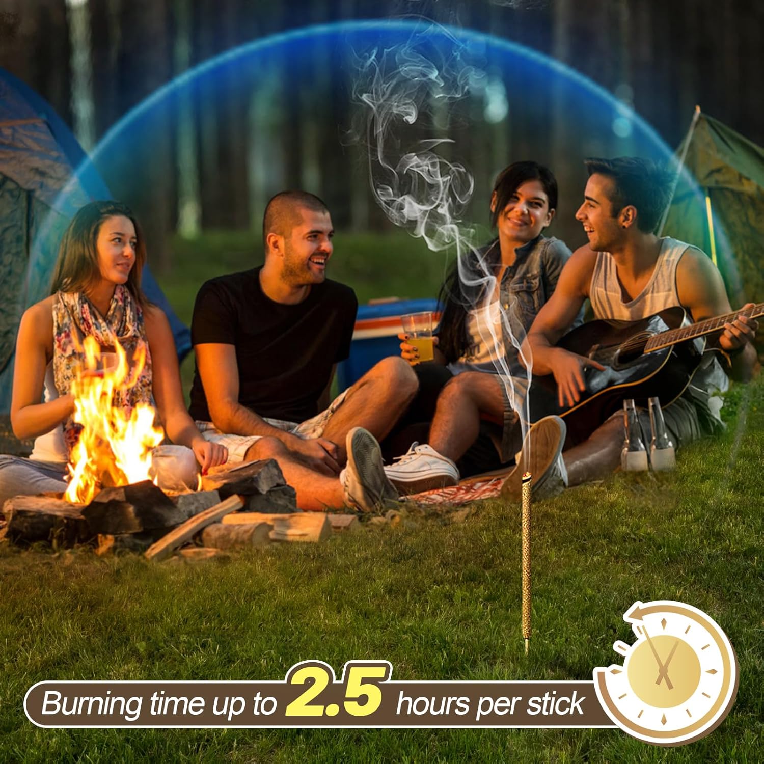 Bigmeta 24 Pcs Thicker Citronella Incense Sticks for Outdoor Use