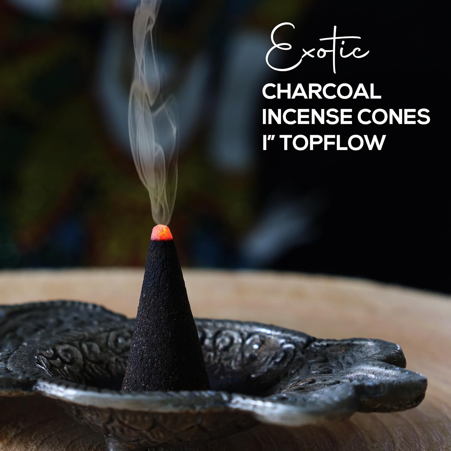 Lavender Charcoal Incense Cones 1 Inch 50 Pack Handmade Hand Dipped
