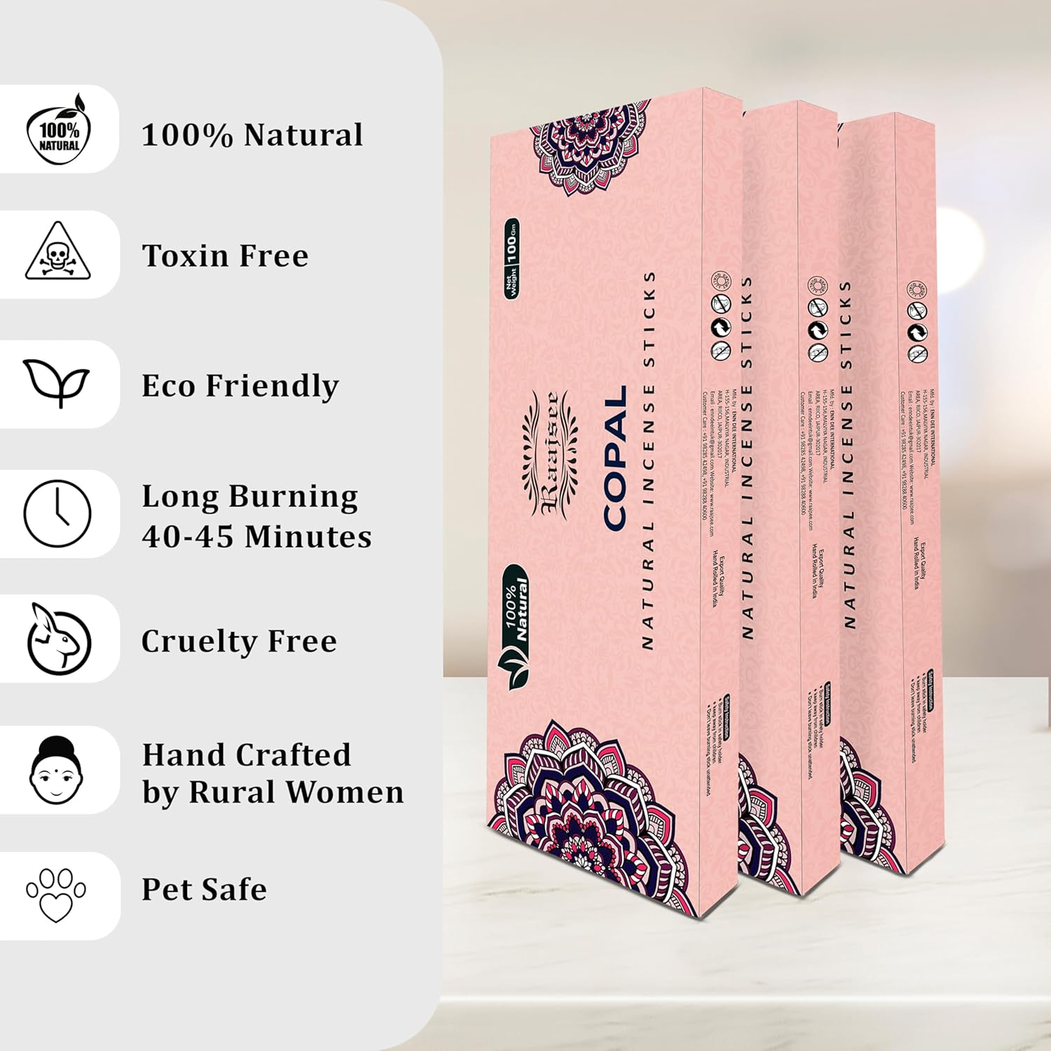 100 Natural Copal Incense Sticks 100 gm Pack