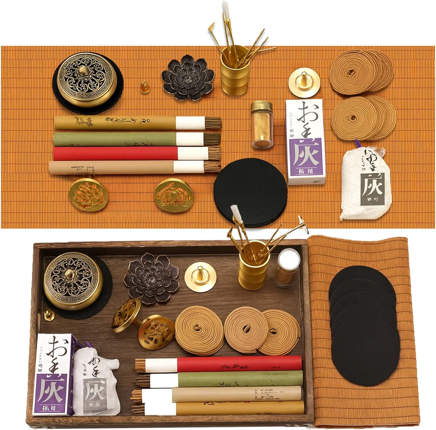 31 Pcs Brass Incense Burner Set for Yoga and Meditation