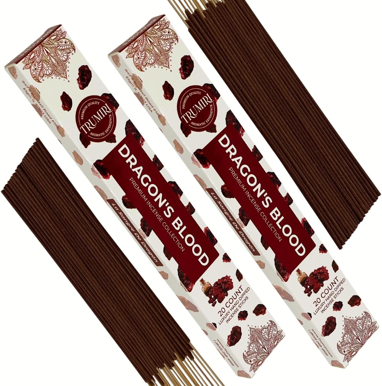 Dragons Blood Incense Sticks for Protection - 40 Sticks in Dual Pack