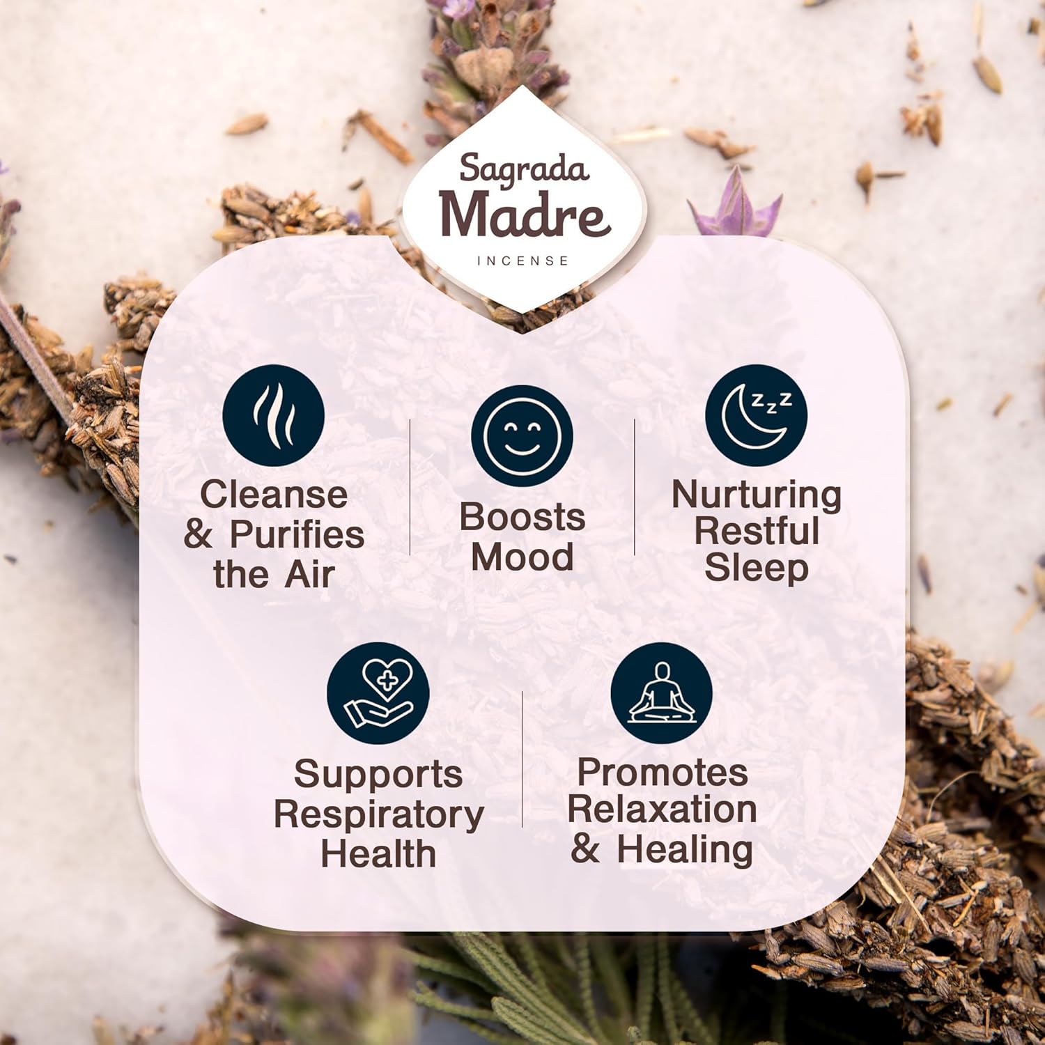 Sagrada Madre 9 pcs Natural Lavender Olibanum Incense Sticks