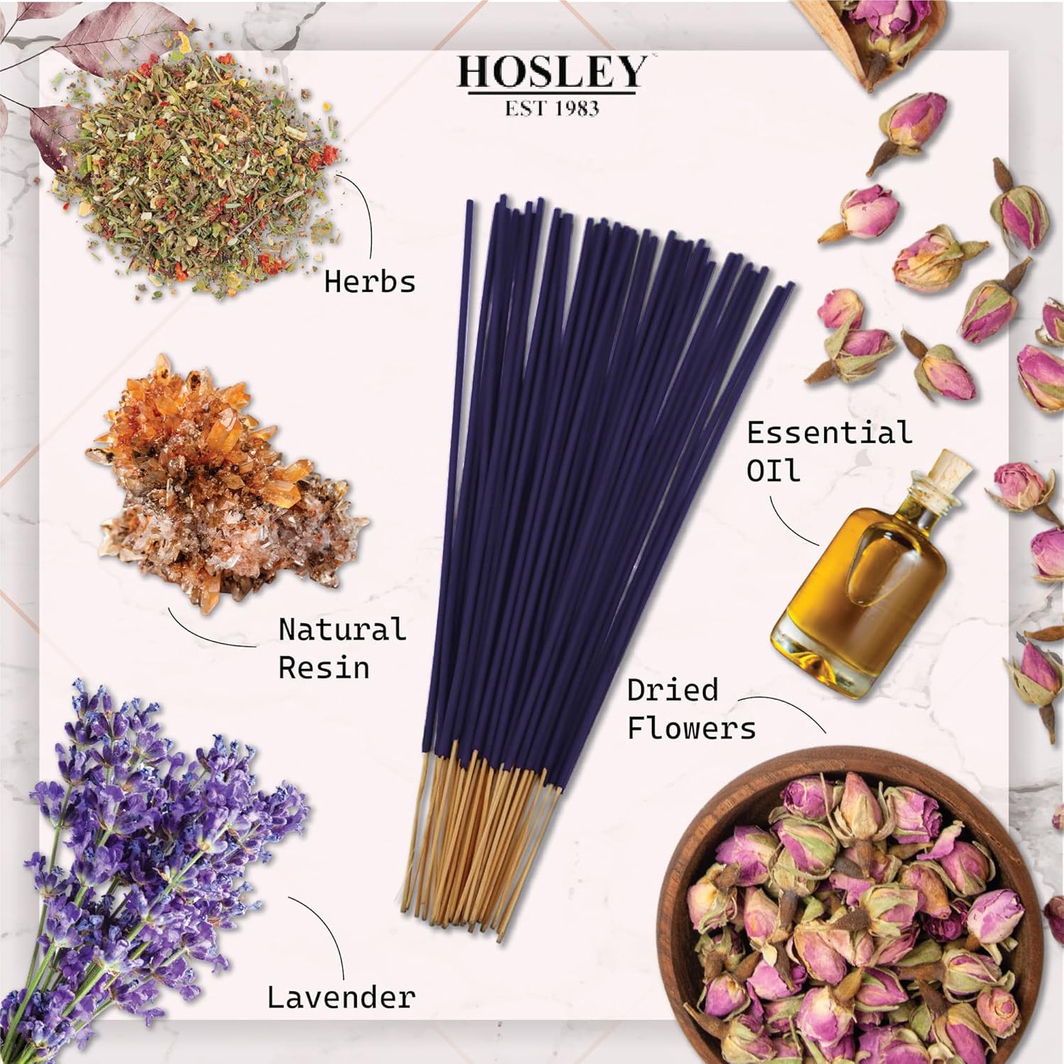 Hosley 240 Pack Lavender Incense Sticks Home Meditation Use