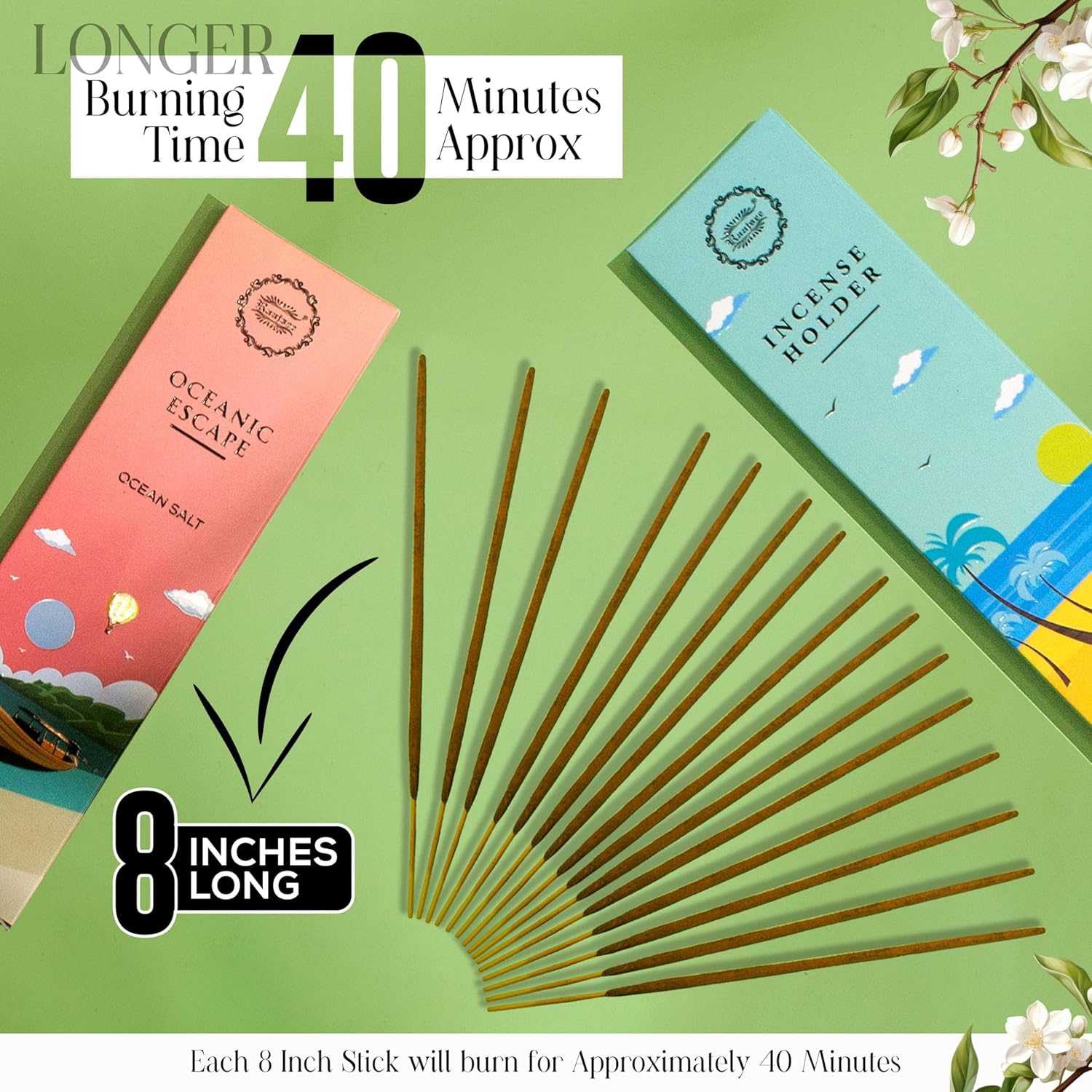 Raajsee Natural Incense Sticks Set of 6 with Holder