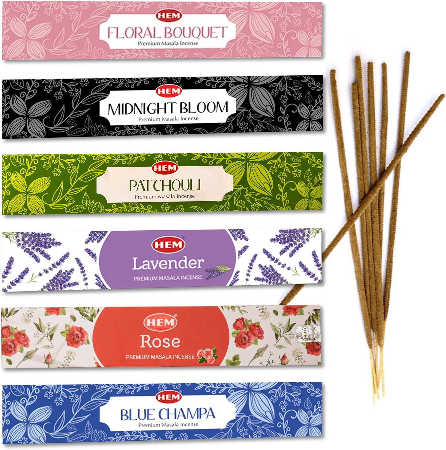 Hem Assorted Incense Sticks Variety Pack 6 Flavors