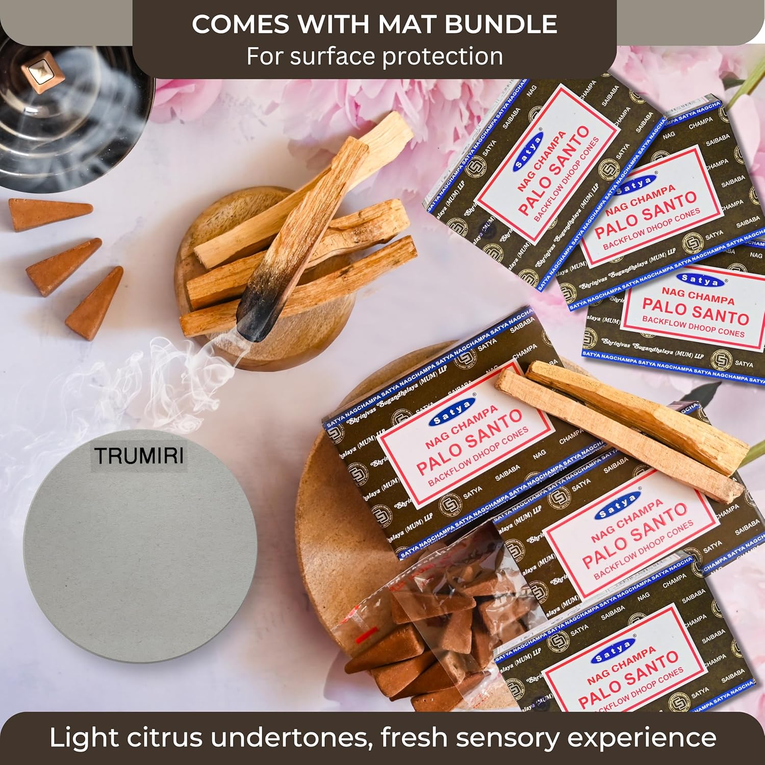 Palo Santo Backflow Incense Cones Pack of 6