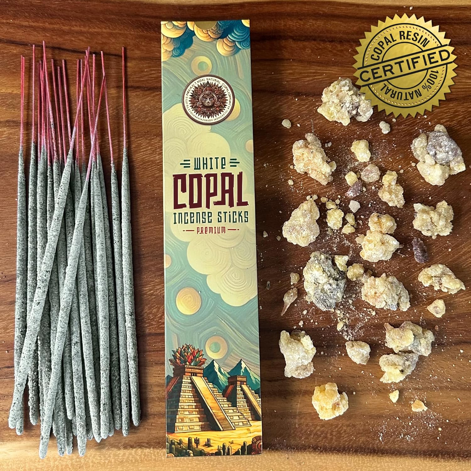 White Copal Incense Sticks - 20 Sticks for Meditation Yoga and Spiritual Cleansing