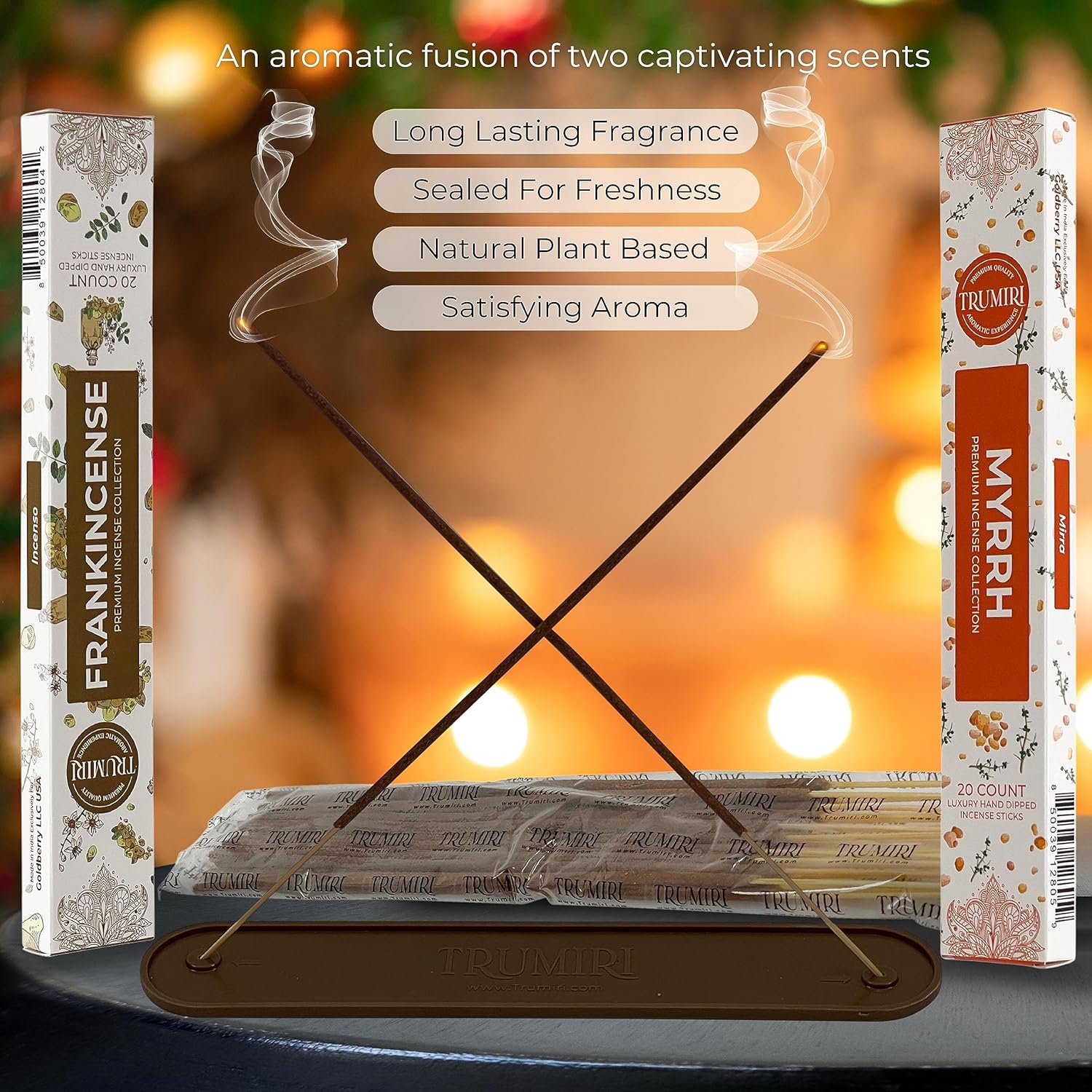 Trumiri Incense Sticks - 40 Pack 20 Frankincense 20 Myrrh