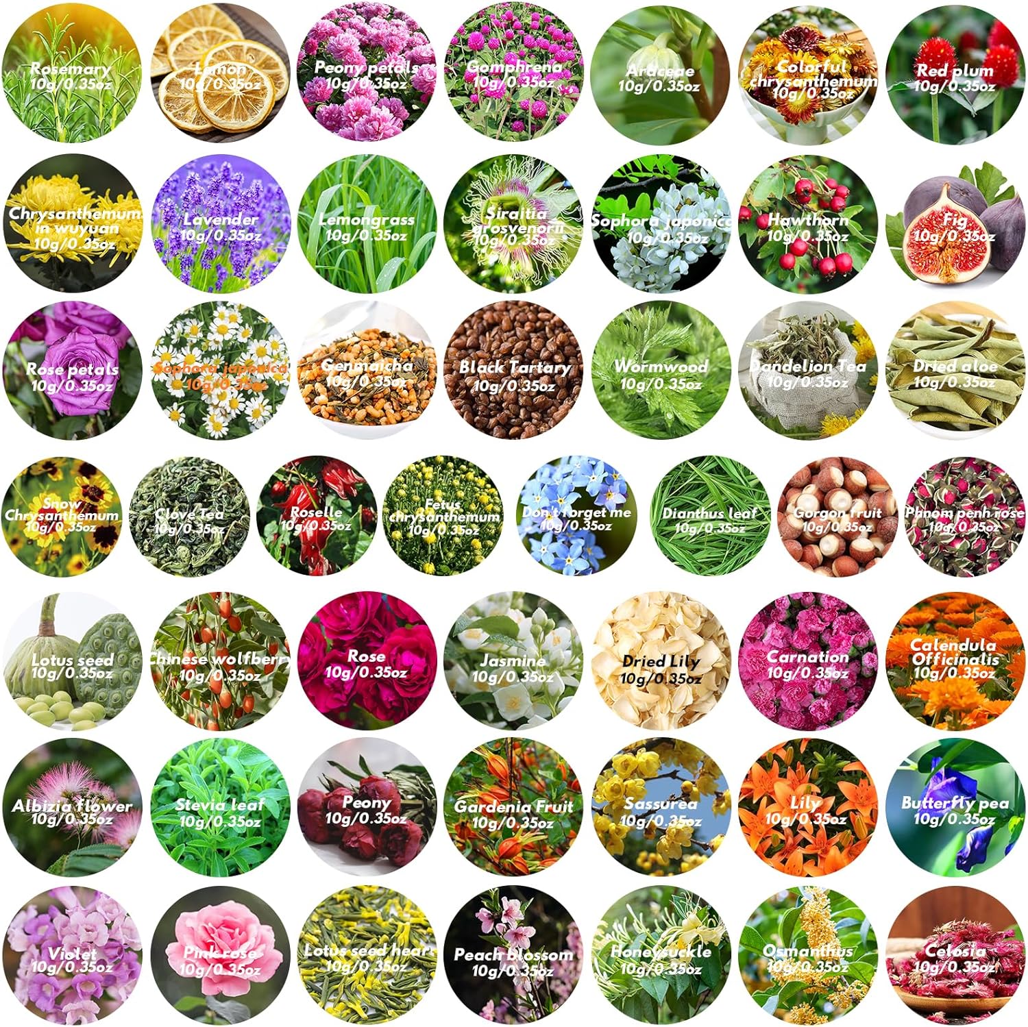 50 Bag Dried Flowers Kit for Soap Making DIY Crafts
