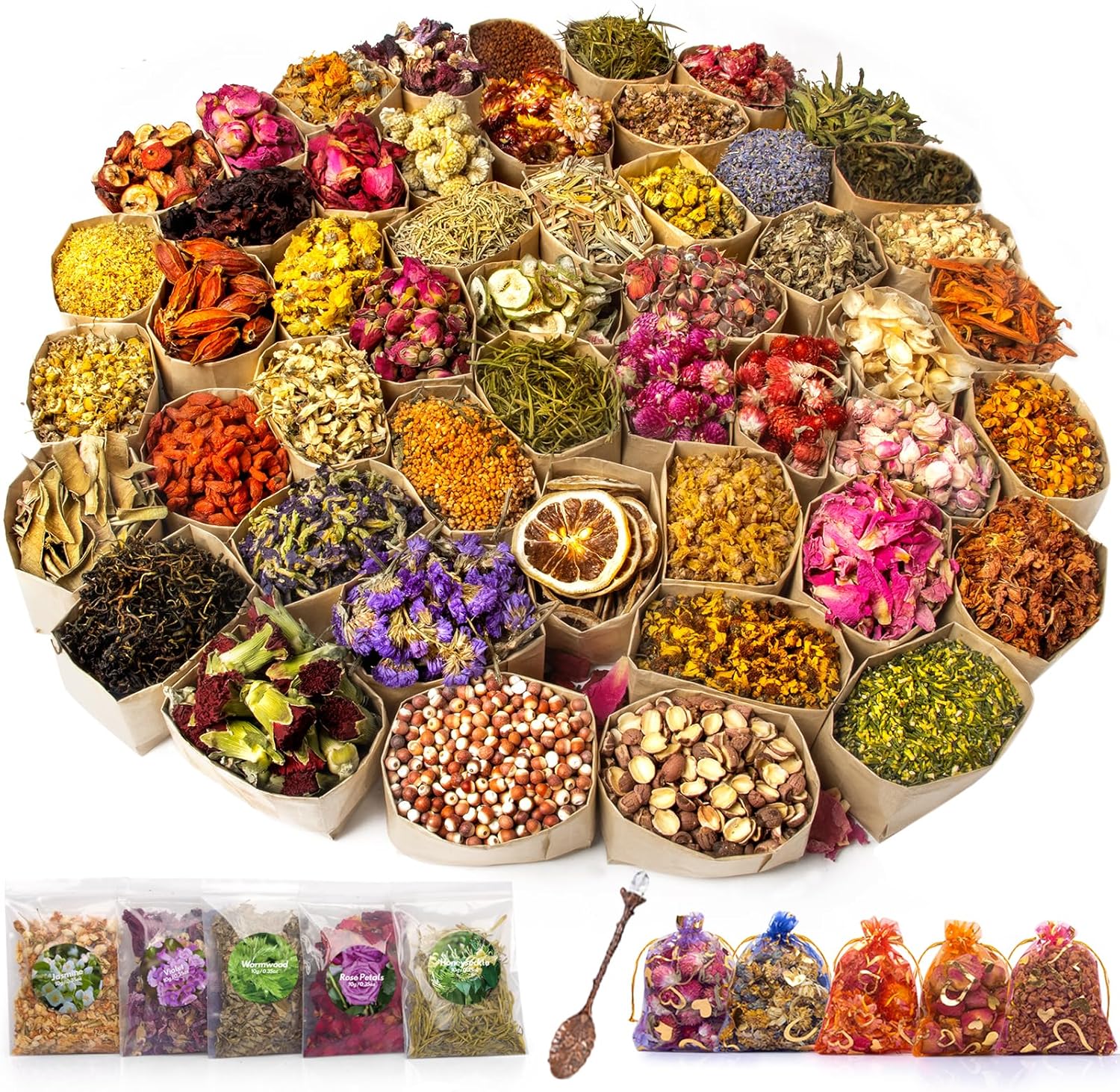 50 Bag Dried Flowers Kit for Soap Making DIY Crafts