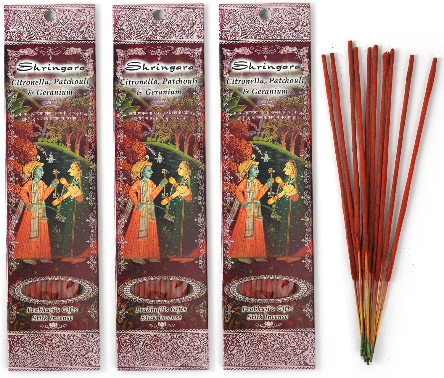 Prabhujis Gifts Shringara Incense Sticks - 3 Packs of 10