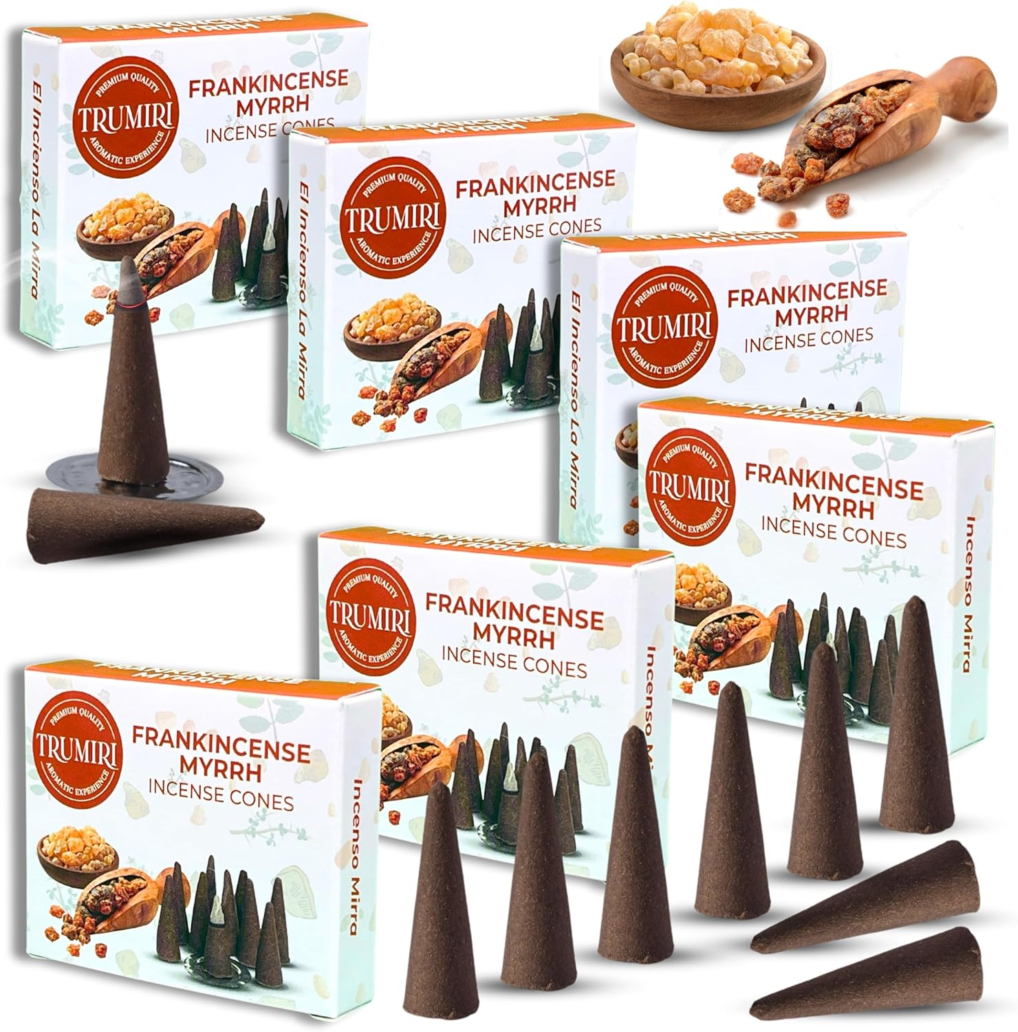 Frankincense Myrrh Incense Cones - 60 Pack