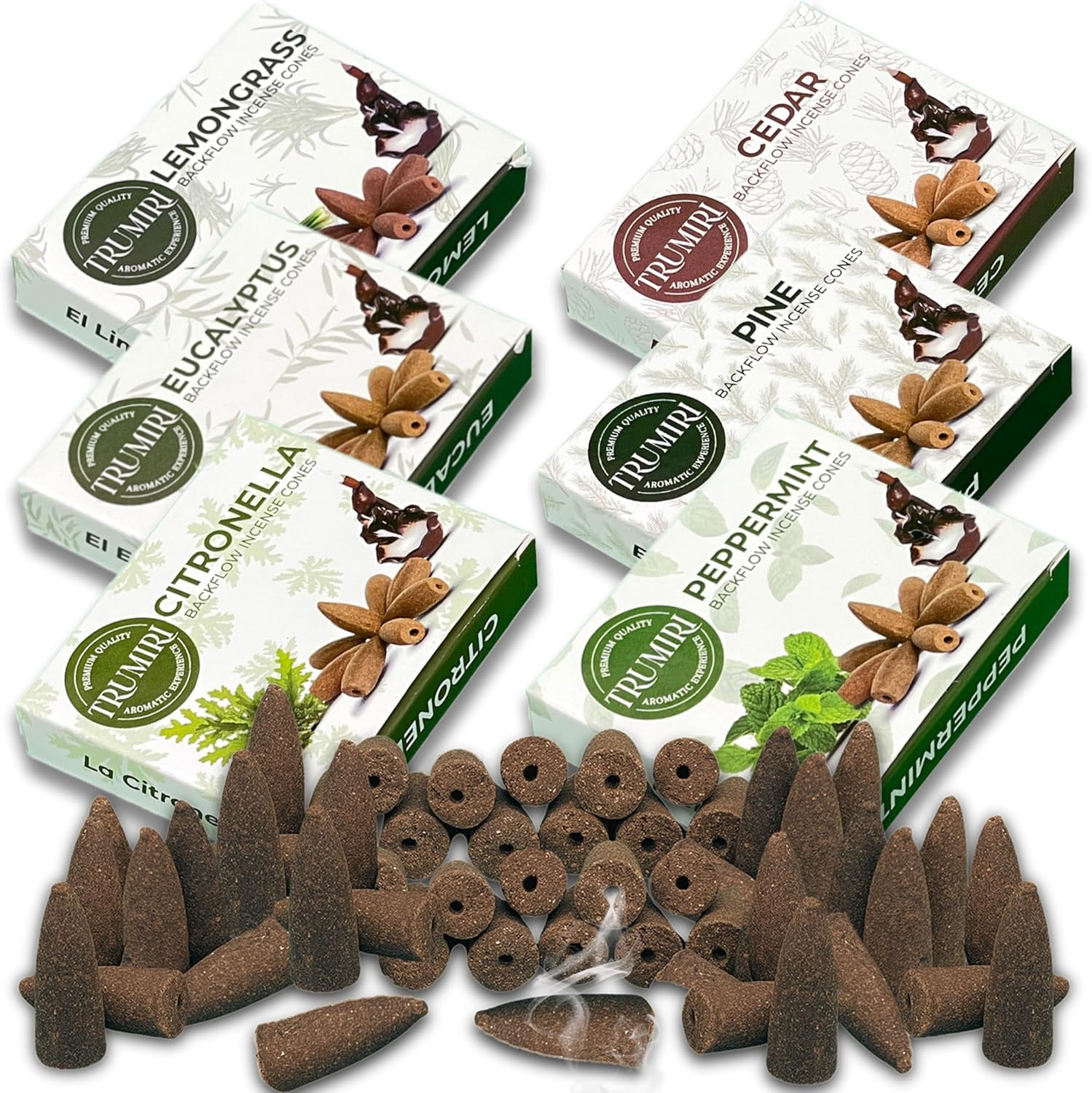 Leafy Backflow Incense Cones Variety Pack 60