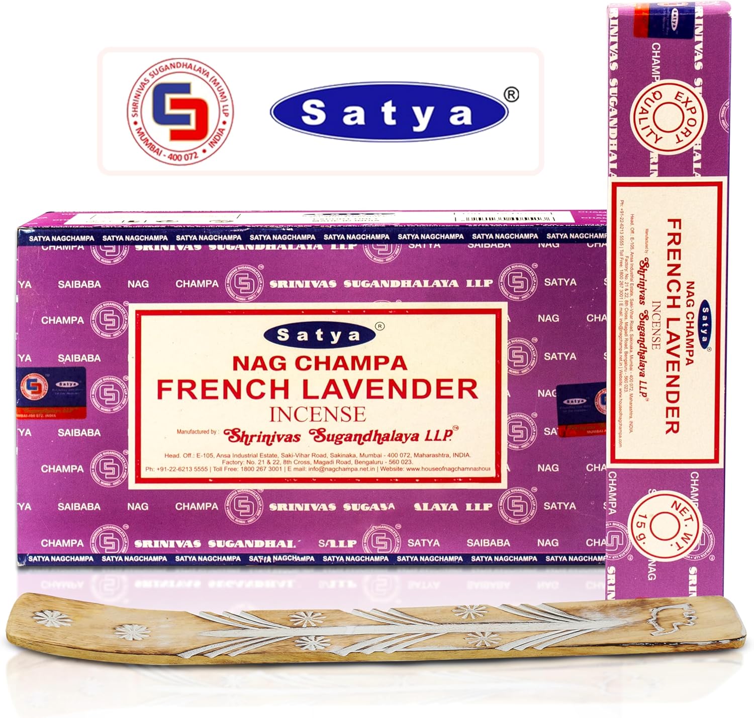 Satya French Lavender Incense Sticks 180 gm Bundle