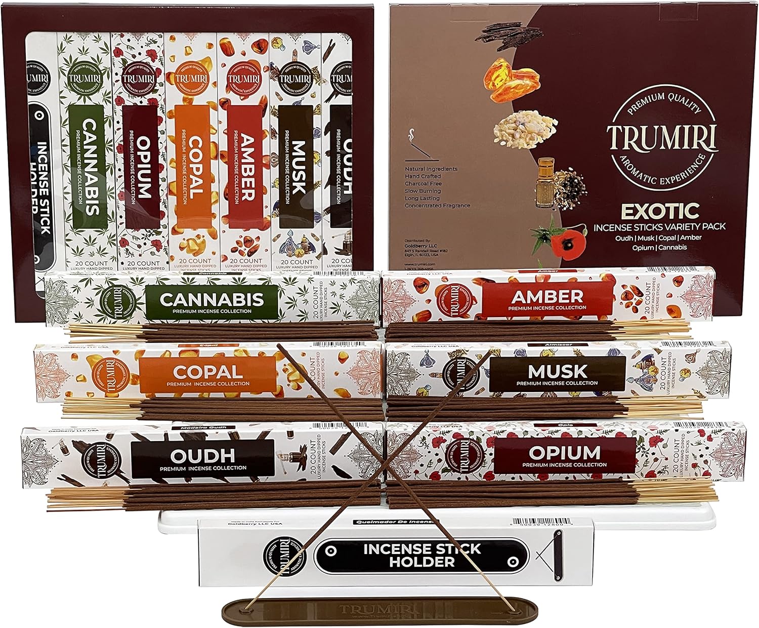 Exotic Incense Sticks Variety Pack - 120 Incense Sticks