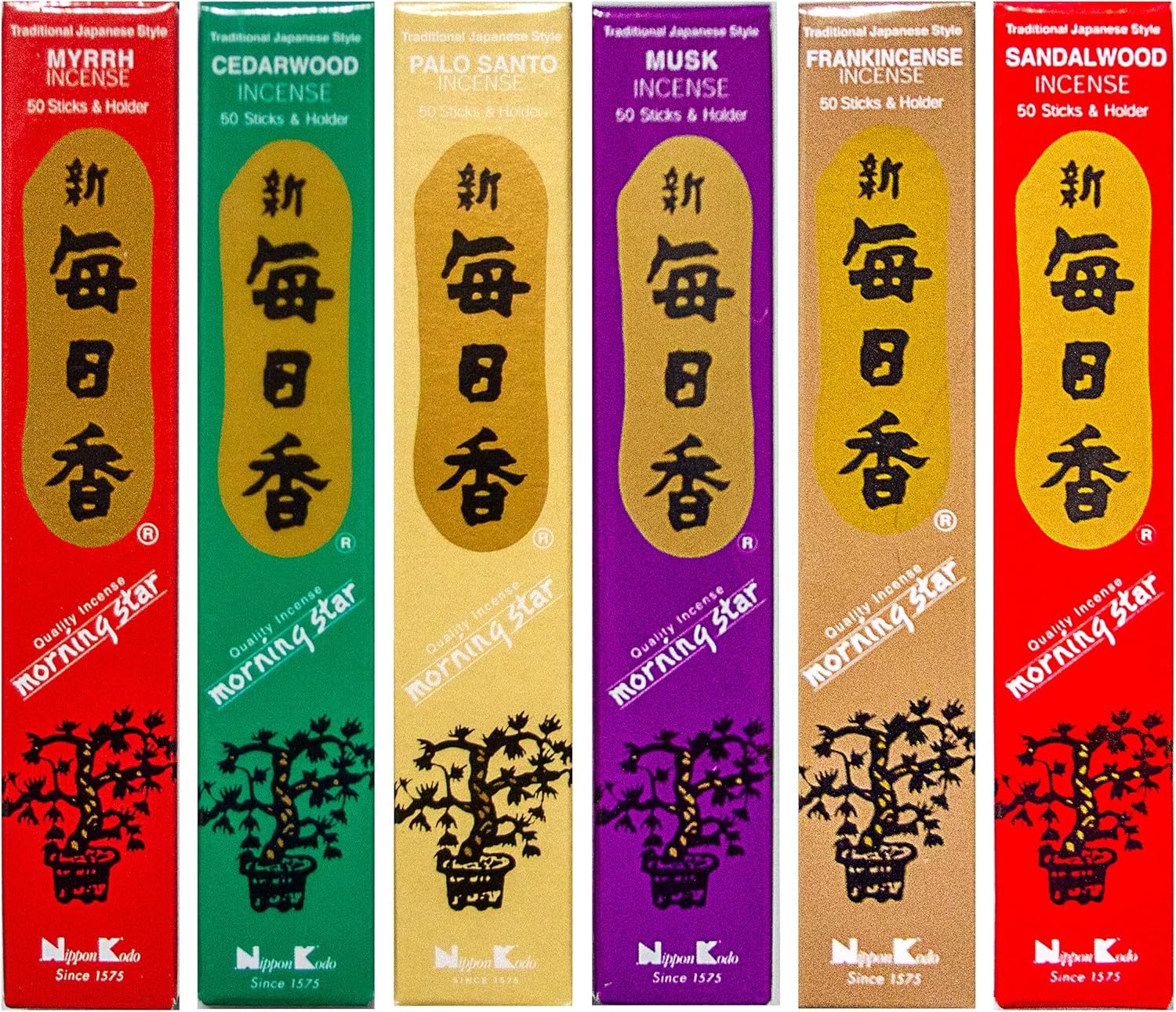 Morning Star Incense Set of 6 Scents 300 Sticks Total