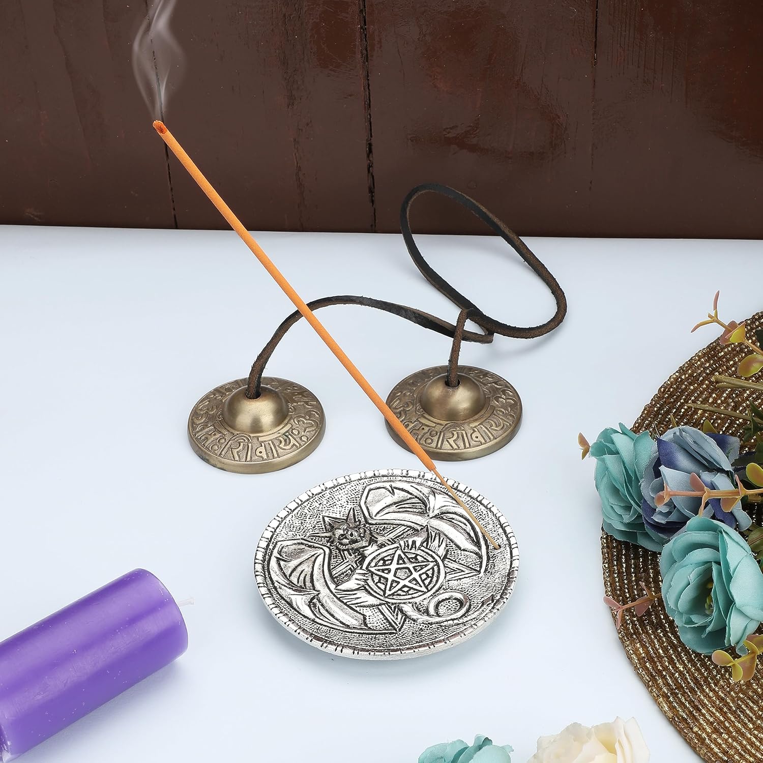 Ajuny Aluminum Round Incense Holder Burner