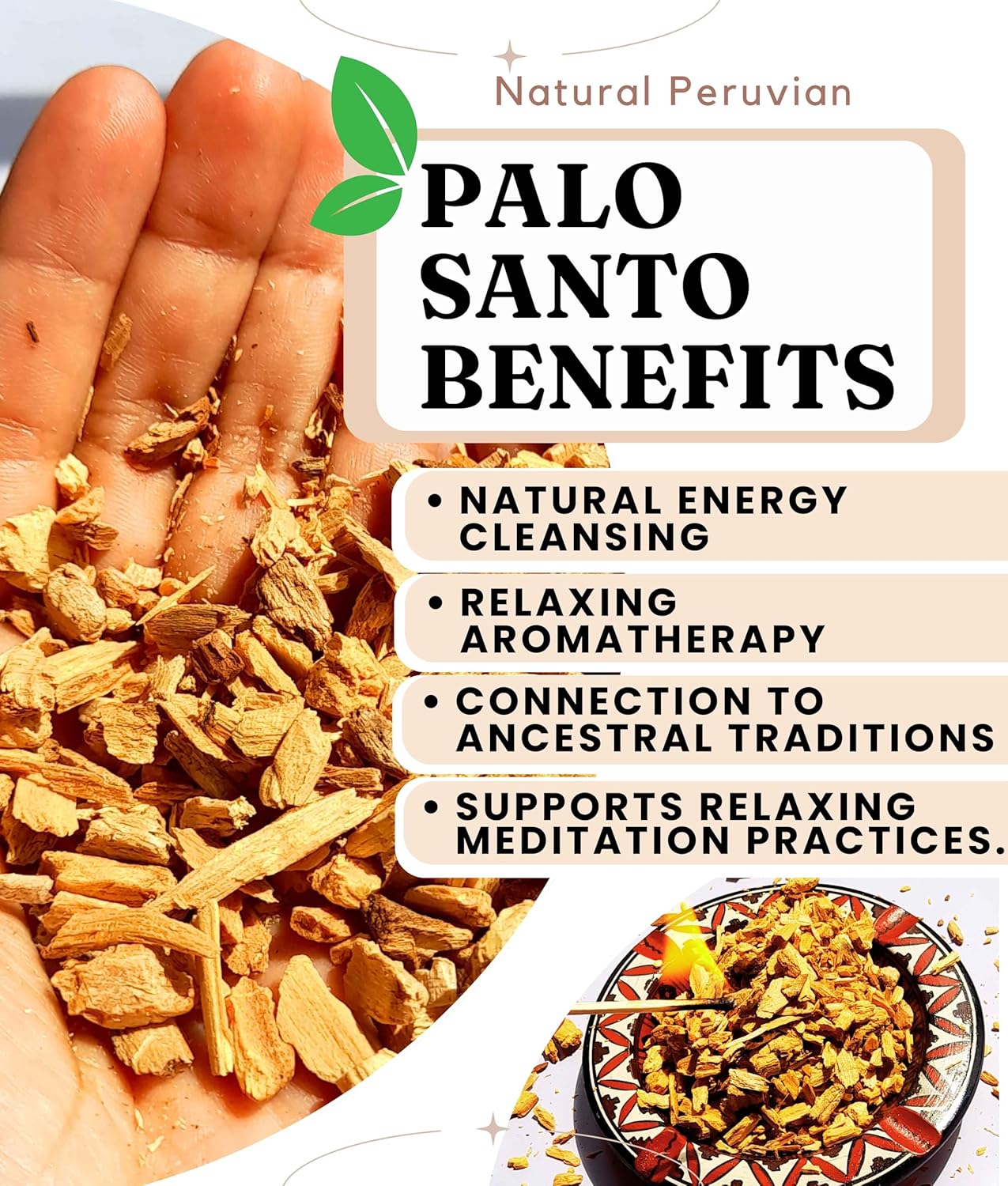 PACHAKHESPY Palo Santo Incense Chips 4 oz Natural
